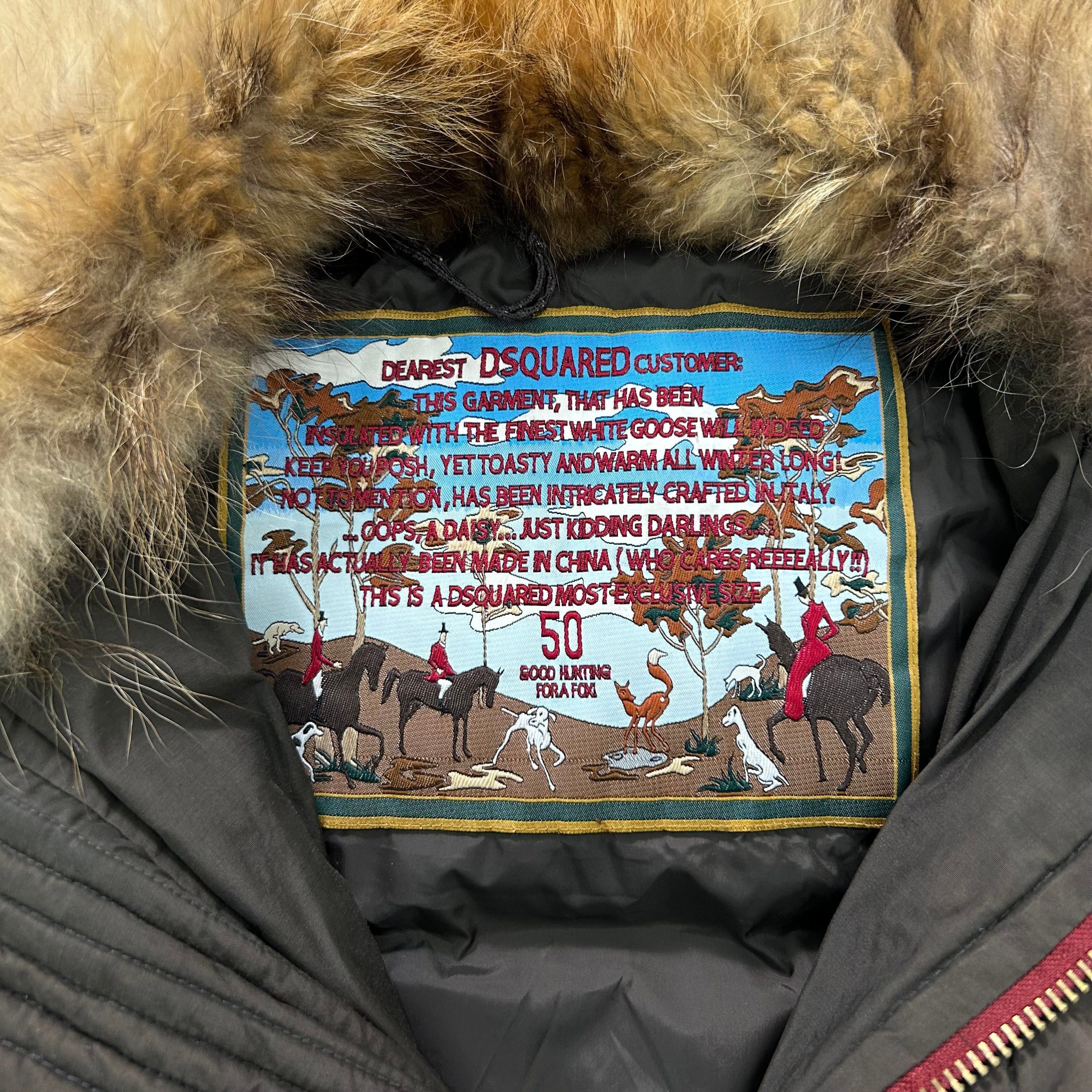 Dsquared2 Dsquared2 Dark Brown Fur Collar Puffer Jacket Size US XL / EU 56 / 4 - 4 Thumbnail
