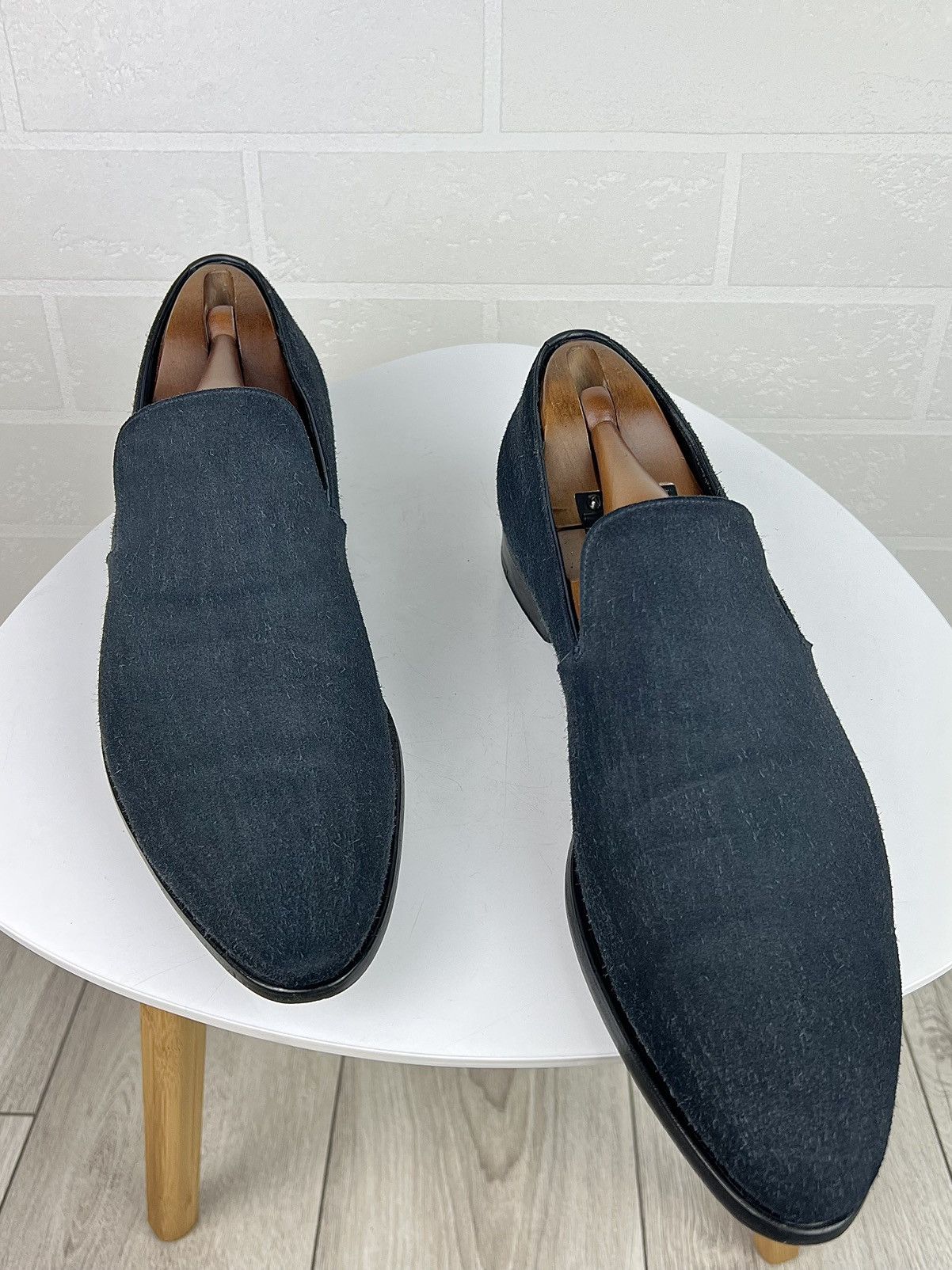 Prada PRADA MILANO Loafers Suede Leather Dress Shoes Blue Men's Size US 10.5 / EU 43-44 - 1 Thumbnail