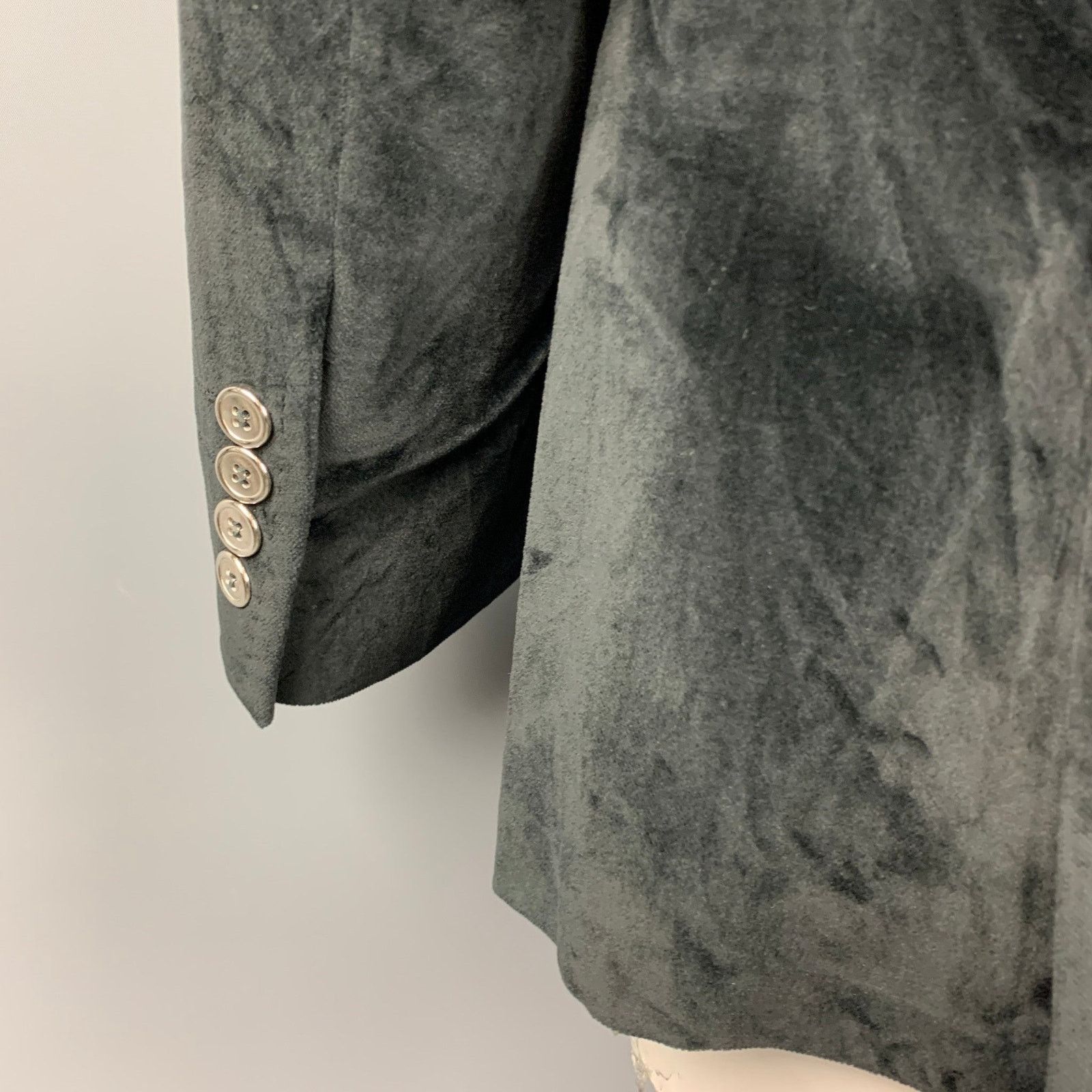 Dolce & Gabbana Size 40 Regular Black Cotton Velvet Sport Coat Size 40R - 5 Thumbnail