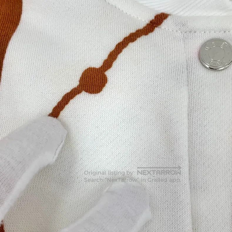 Hermes Hermes White Lantern Print Cotton Single Button Long Sleev Size XS / US 0-2 / IT 36-38 - 9 Thumbnail