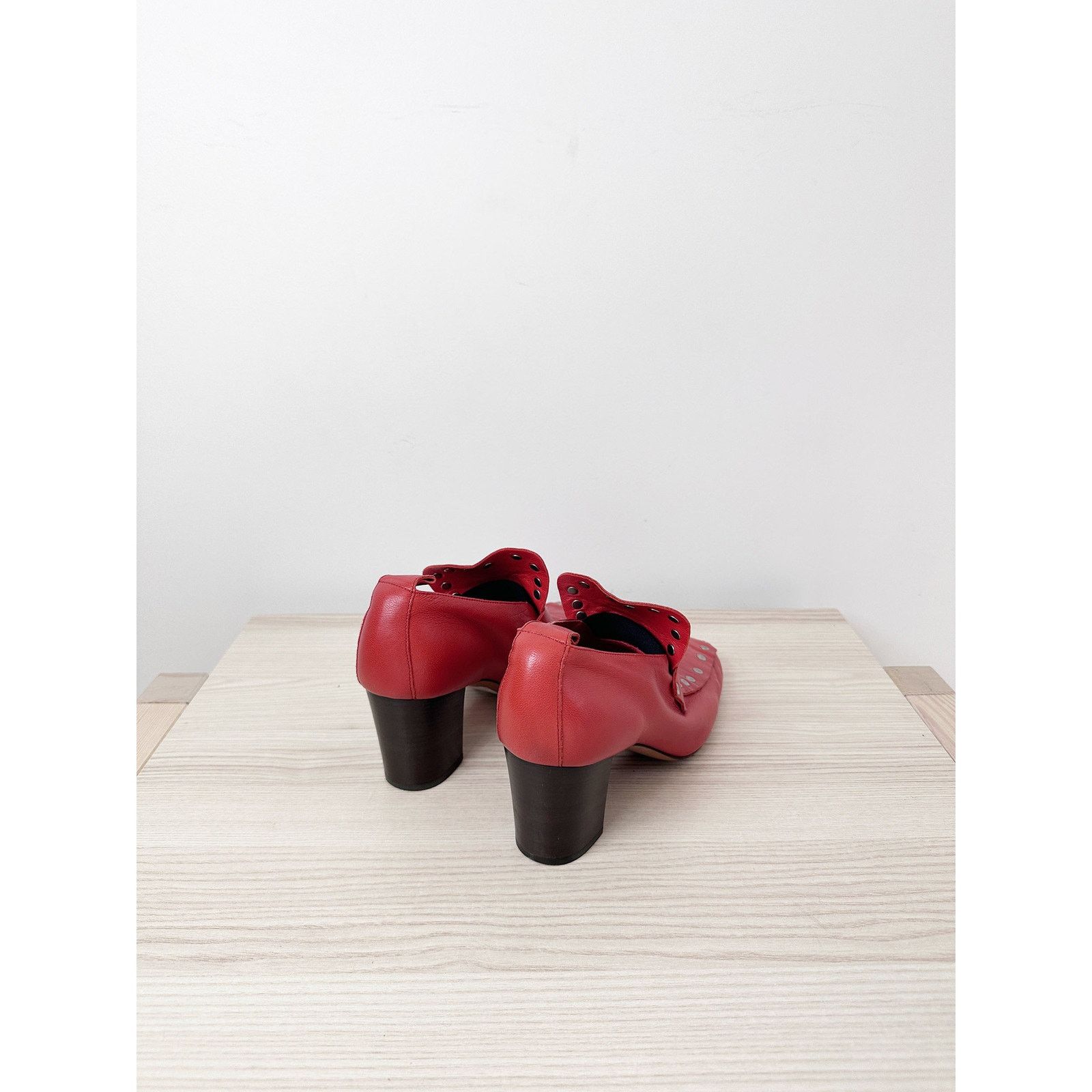 Celine Celine by Phoebe Philo Red Moccasin Pumps Size US 6 / IT 36 - 9 Thumbnail