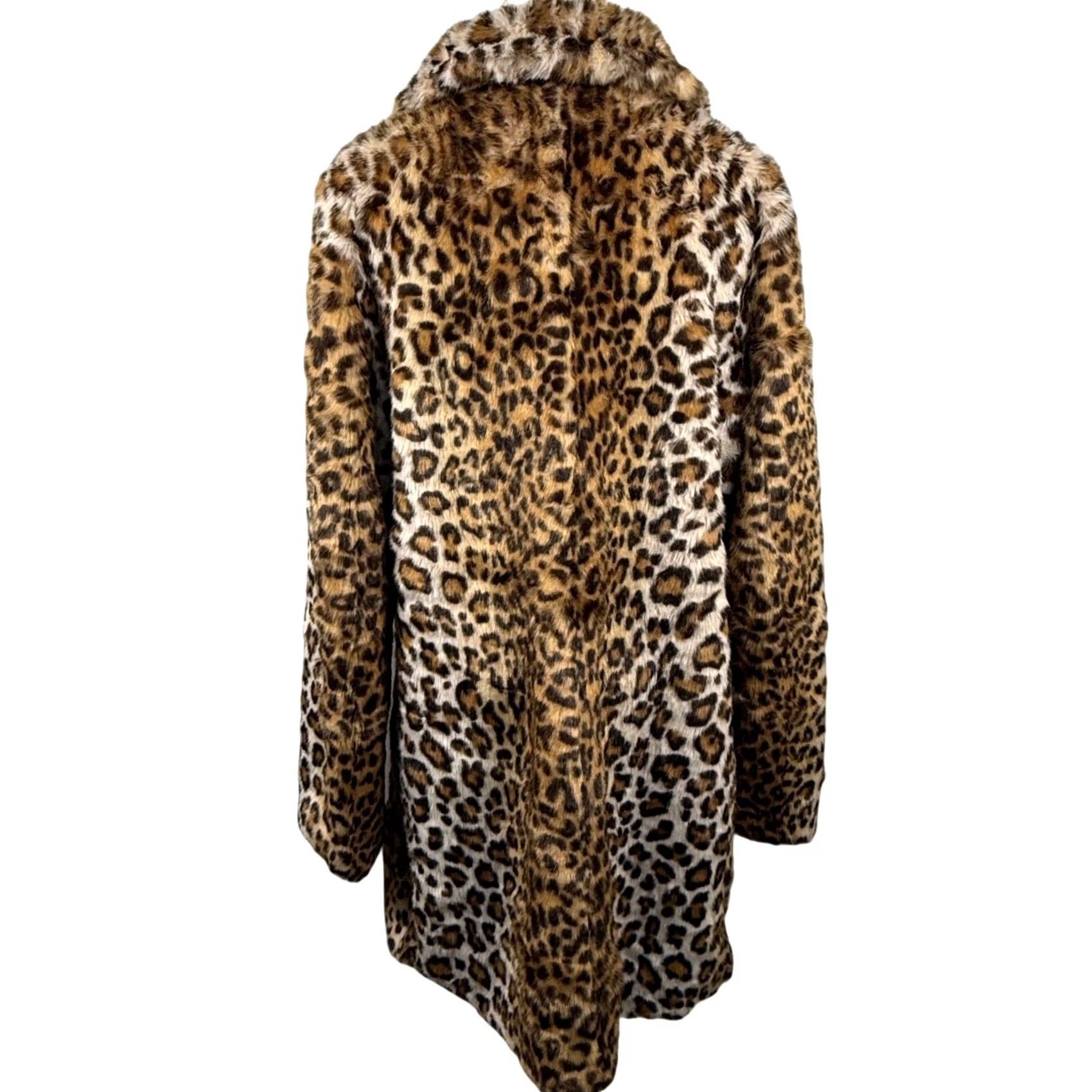 Vintage Bellivera Women XL Faux Fur Coat Leopard Print Snap Closure Overcoat Winter Size XL / US 12-14 / IT 48-50 - 3 Thumbnail