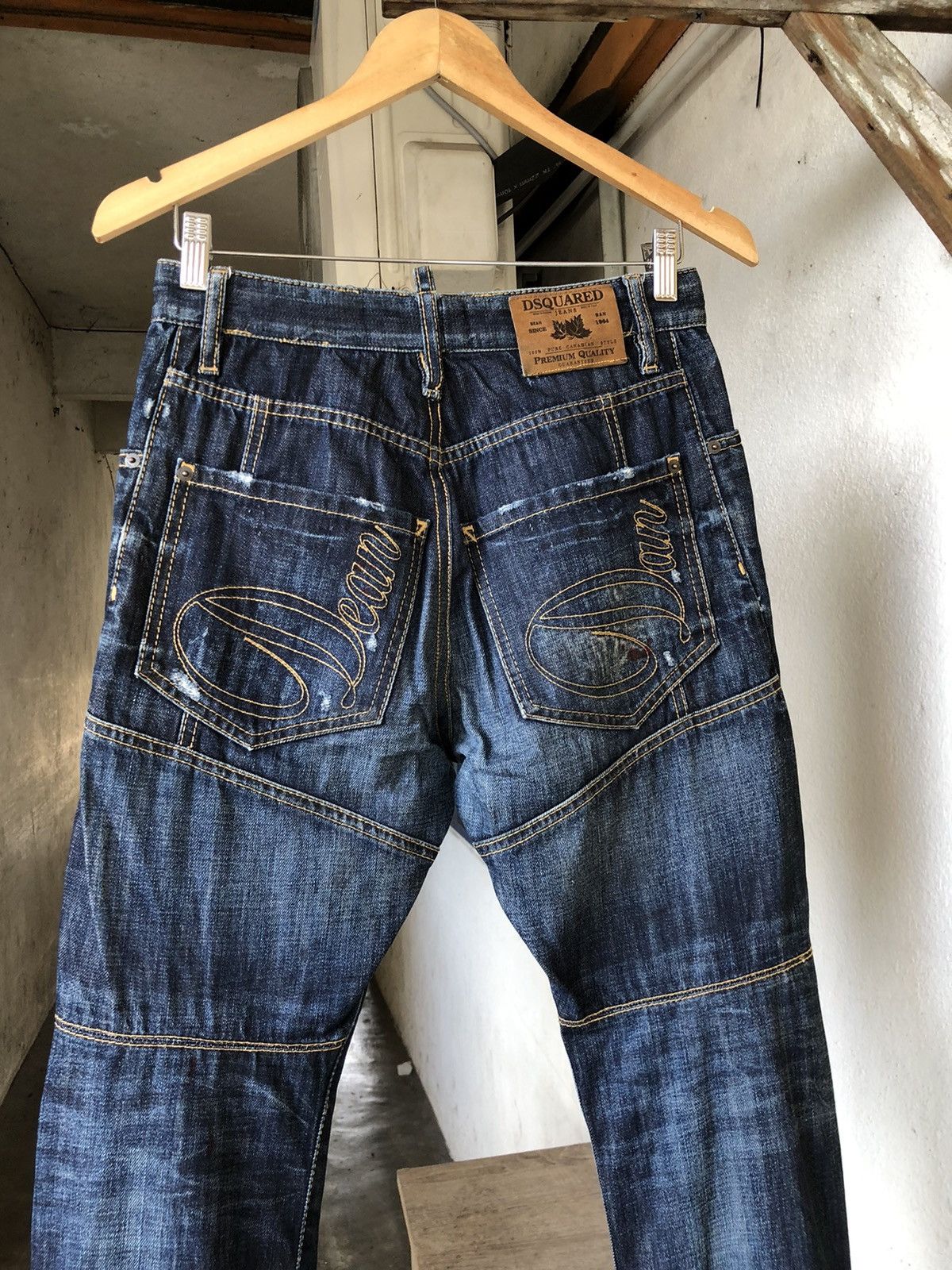Dsquared2 Nice❗️Dsquared Splash Paint Distressed Denim Curve Cut Size US 28 / EU 44 - 11 Thumbnail