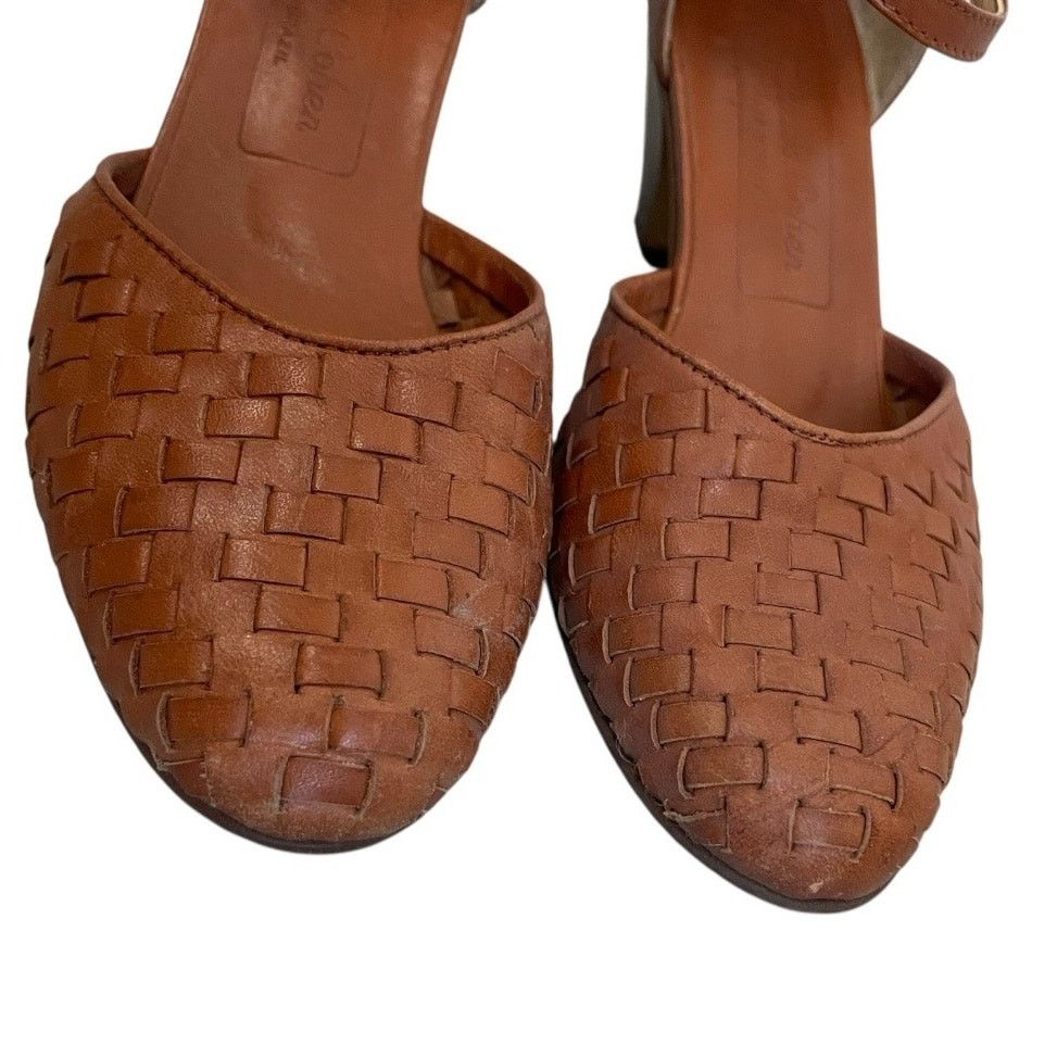 Vintage Vtg 70s Jacques Cohen Terracotta Woven Leather Heels Size US 6 / IT 36 - 4 Thumbnail