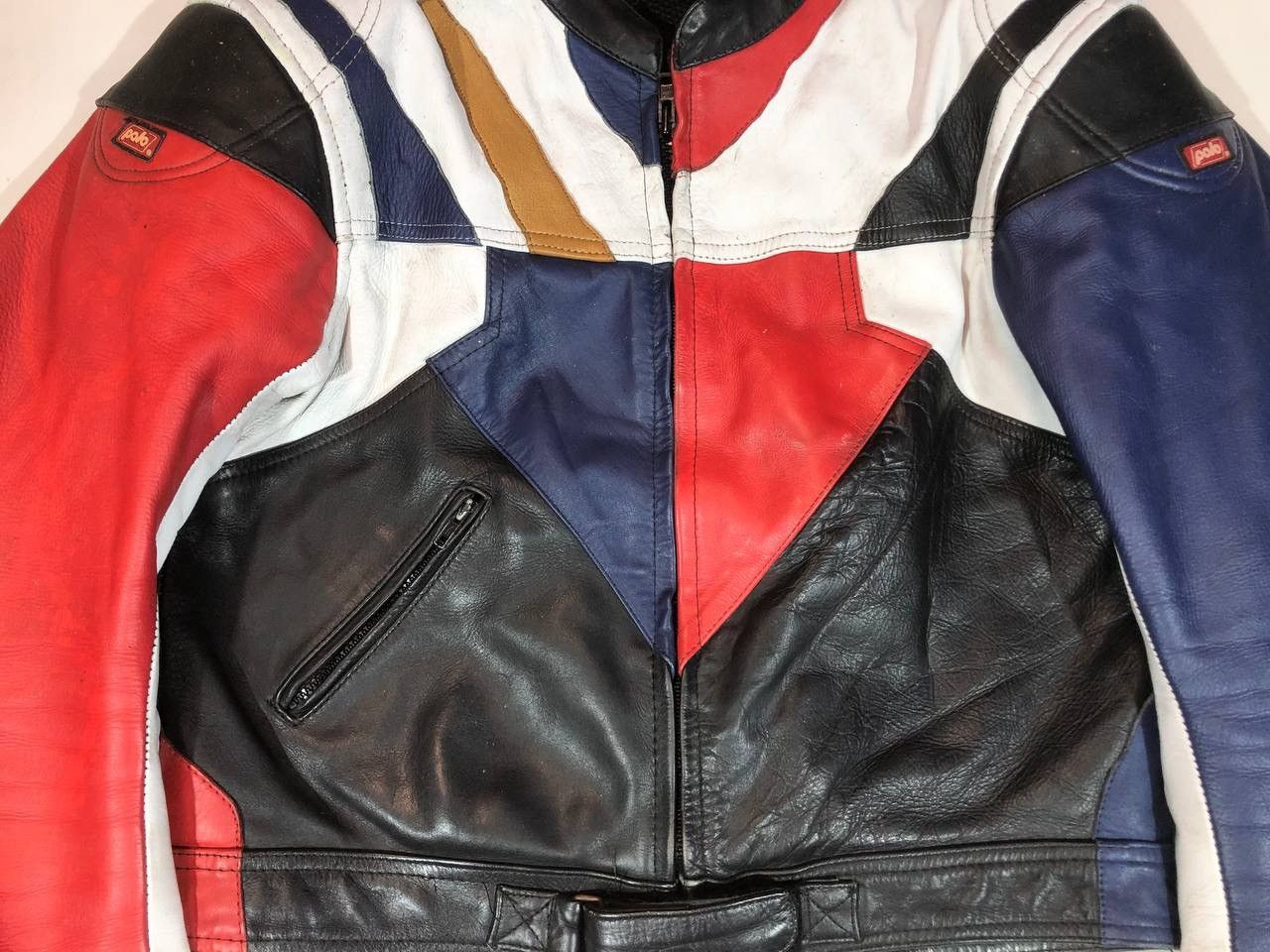 Other Polo Vintage Rare Avangarde Moto Racing Leather Jacket Size US L / EU 52-54 / 3 - 7 Thumbnail