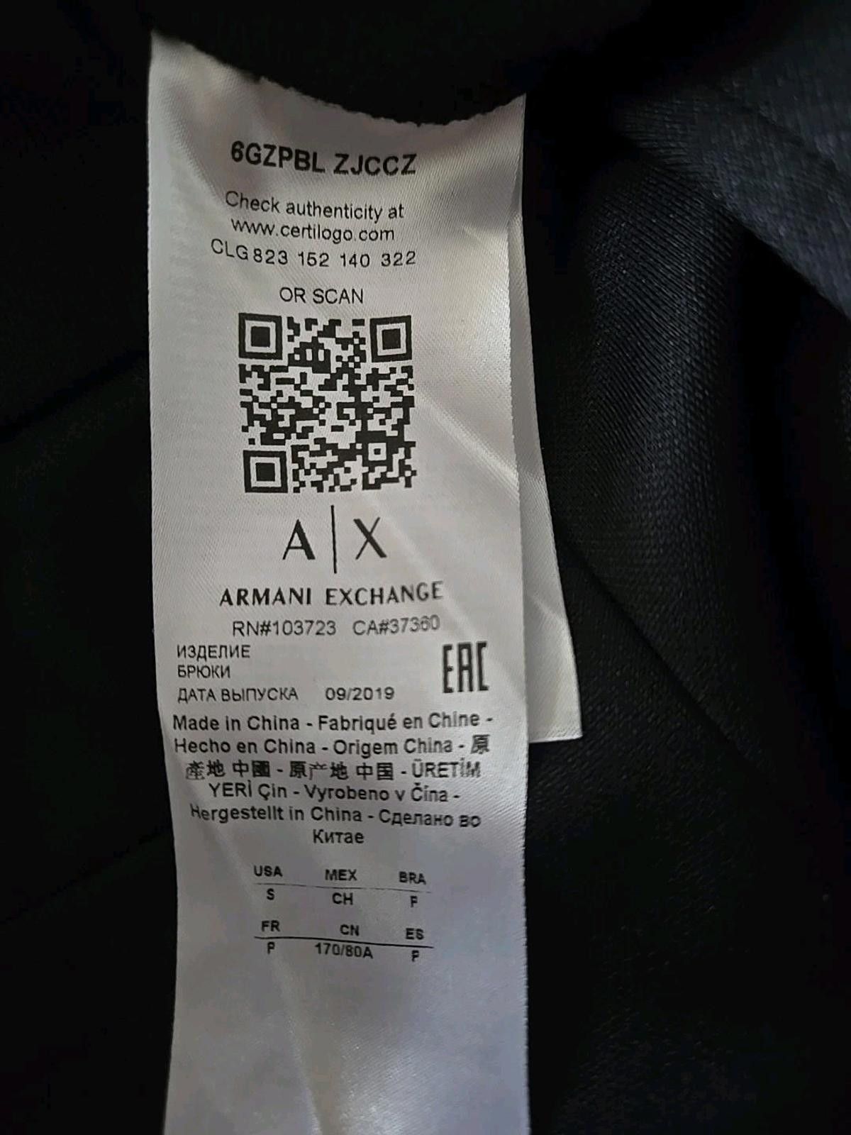 Armani Exchange Armani Exchange Mens S Jogger Pants 30x28 Black Athletic New Size US 30 / EU 46 - 6 Thumbnail