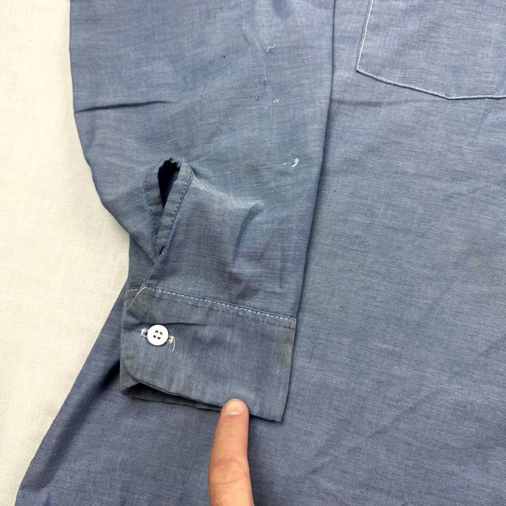 Dickies VINTAGE Dickies Workwear Button Up Shirt Adult XL Blue 90s Grunge Stains Size US XL / EU 56 / 4 - 3 Thumbnail