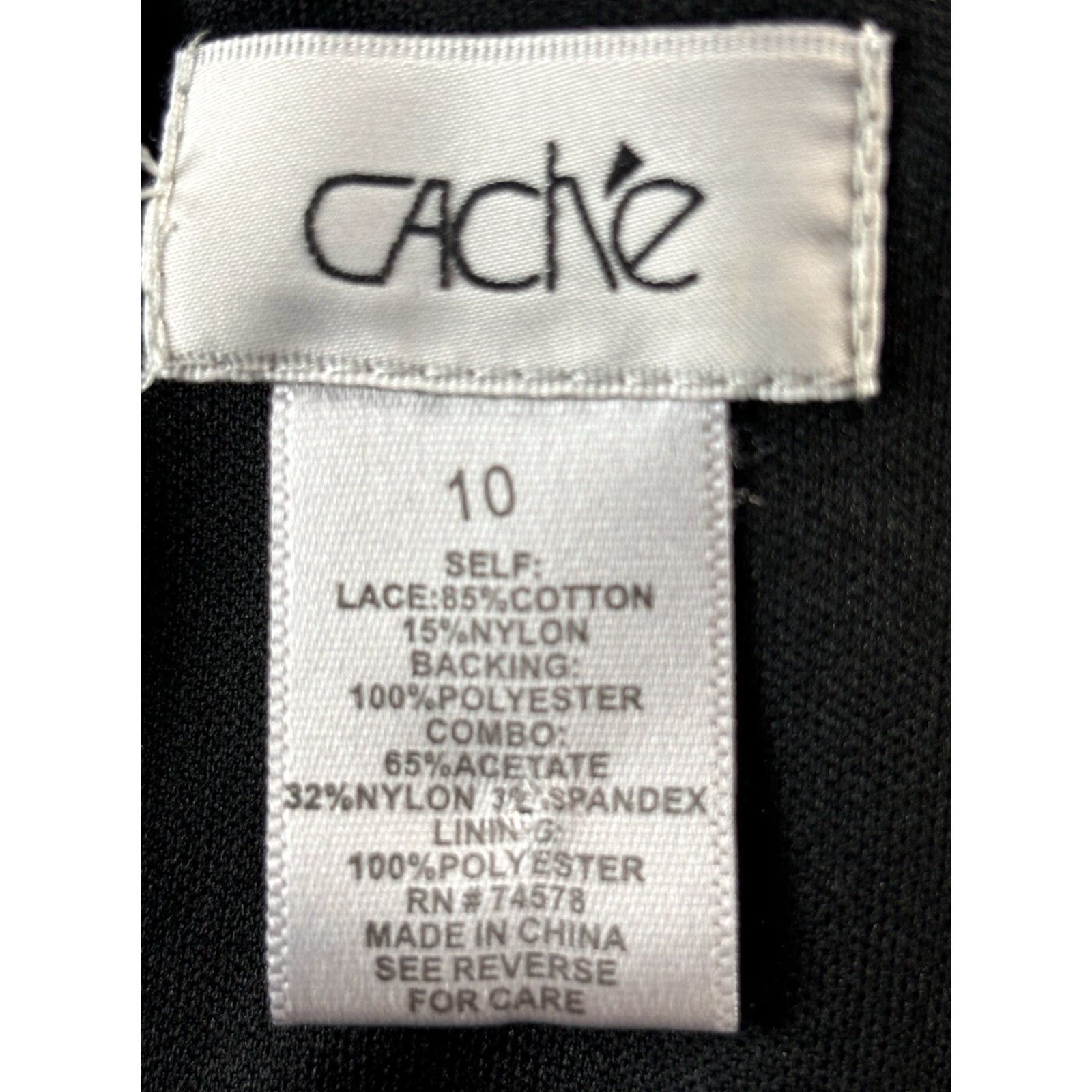 Vintage Cache Black Satin Lace Over Blue Dress Sz 10 Women’s Fitted Sleeveless Cocktail Size L / US 10 / IT 46 - 6 Thumbnail