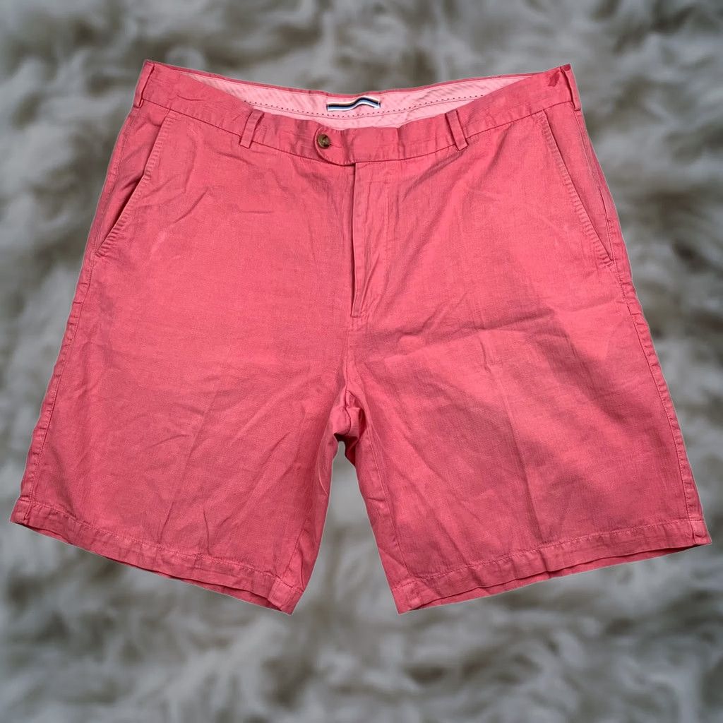Peter Millar Peter Millar Men’s Chino Shorts Pink Flat Front 9in Inseam 38 Linen/Silk/Cotton Regular Mens Size US 38 / EU 54 - 1 Thumbnail