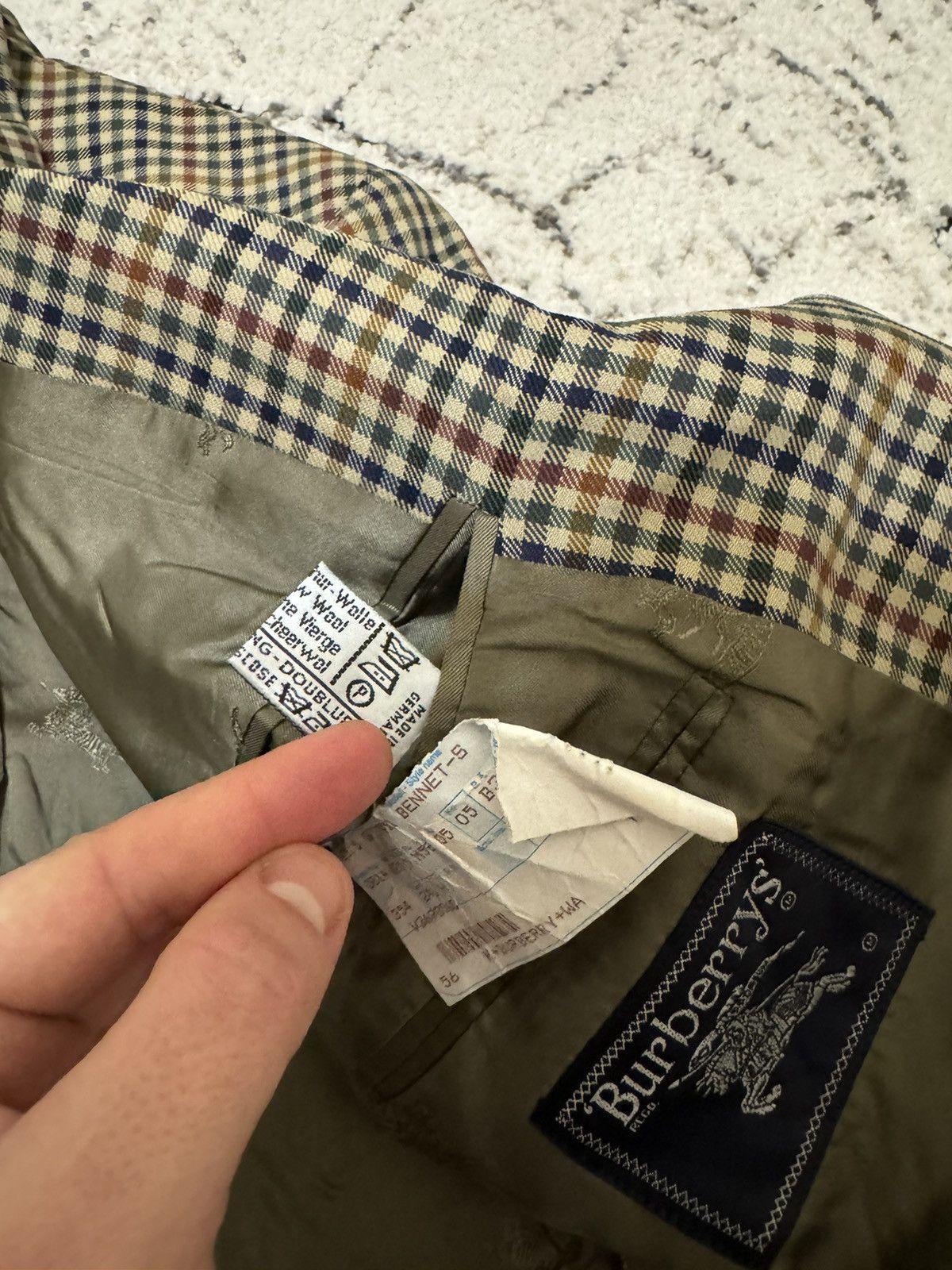 Burberry × Vintage Burberry’s Vintage Plaid Check Blazer Oldmoney Men’s Large Size 44R - 13 Thumbnail