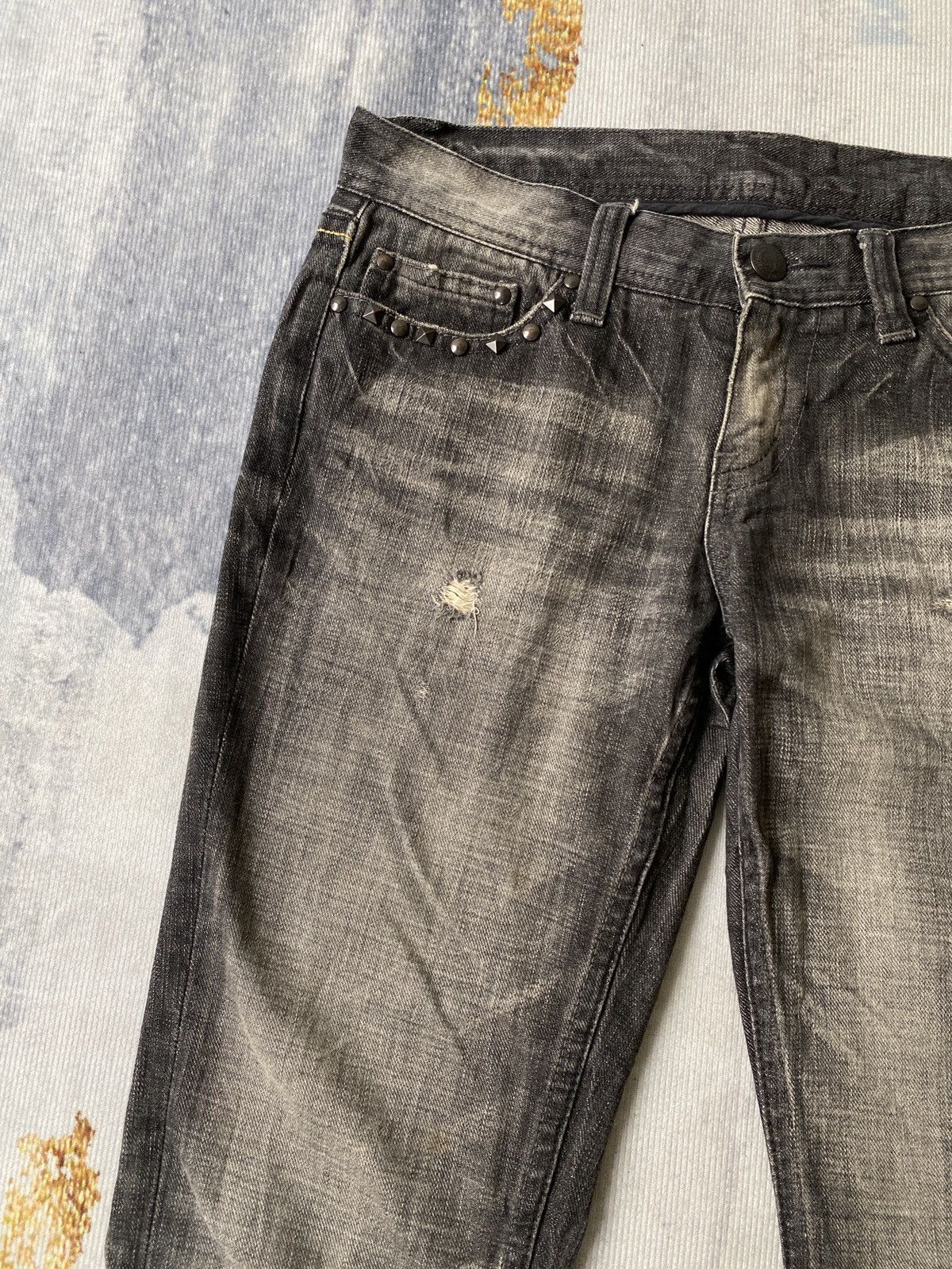 Japanese Brand 2000s The Murder License Claw Marks Flare Denim Size US 31 - 10 Thumbnail