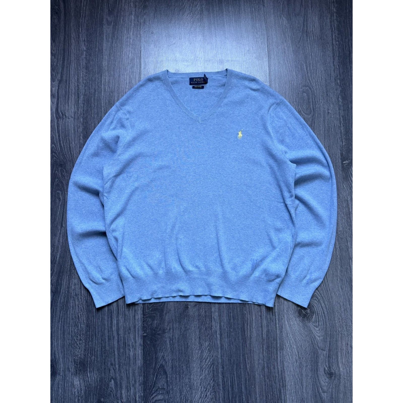 Polo Ralph Lauren × RRL Ralph Lauren × Vintage Vintage Polo Blue Classic Sweater Size US L / EU 52-54 / 3 - 1 Thumbnail