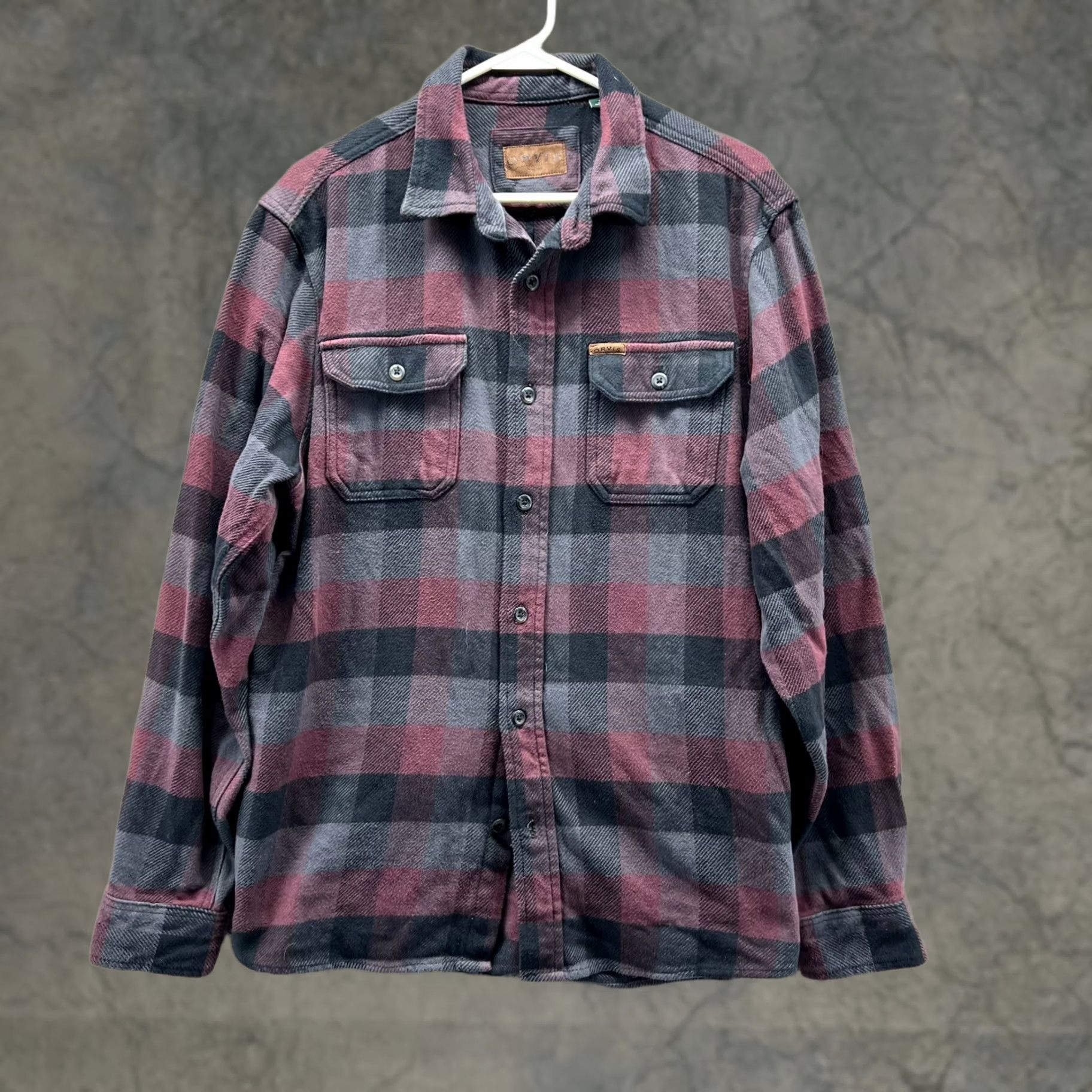 Orvis Orvis Shirt Men Medium Purple Button-Down Cotton Flannel Shacket Plaid Winter Size US M / EU 48-50 / 2 - 1 Thumbnail