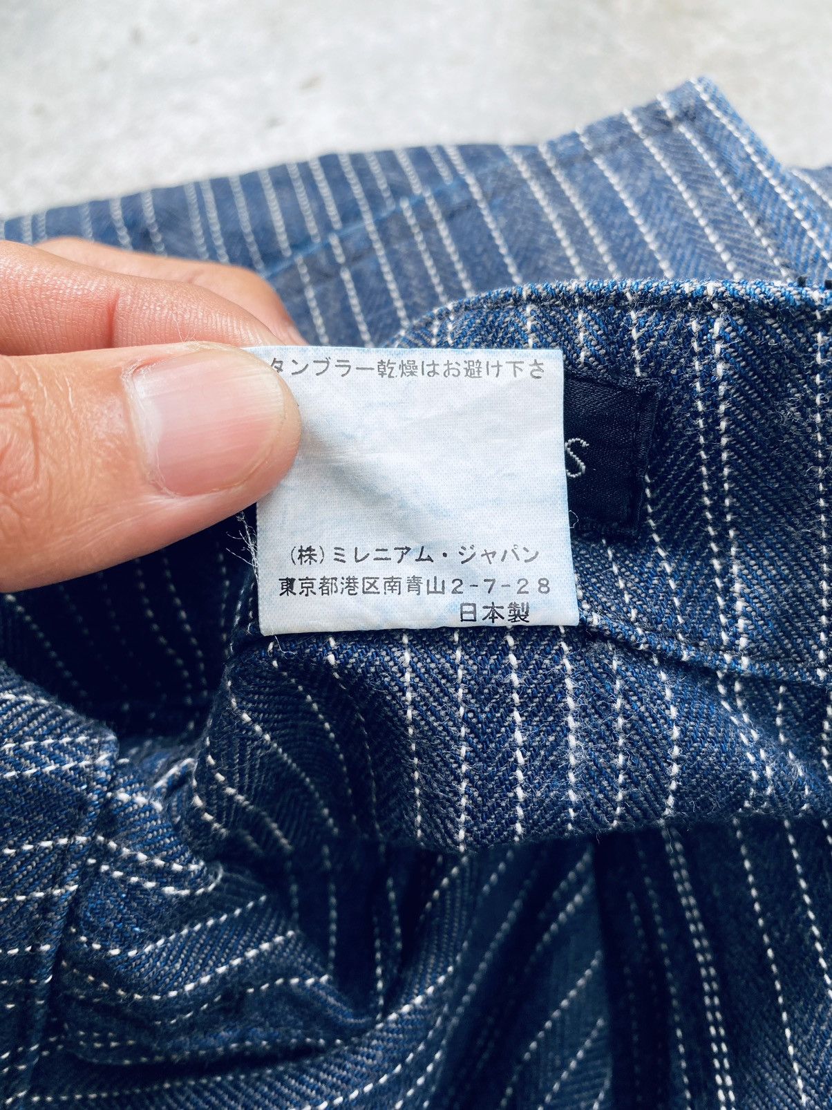 Indigo Vintage Trans Continents Indigo Herringbone Pants Size US 31 - 12 Thumbnail