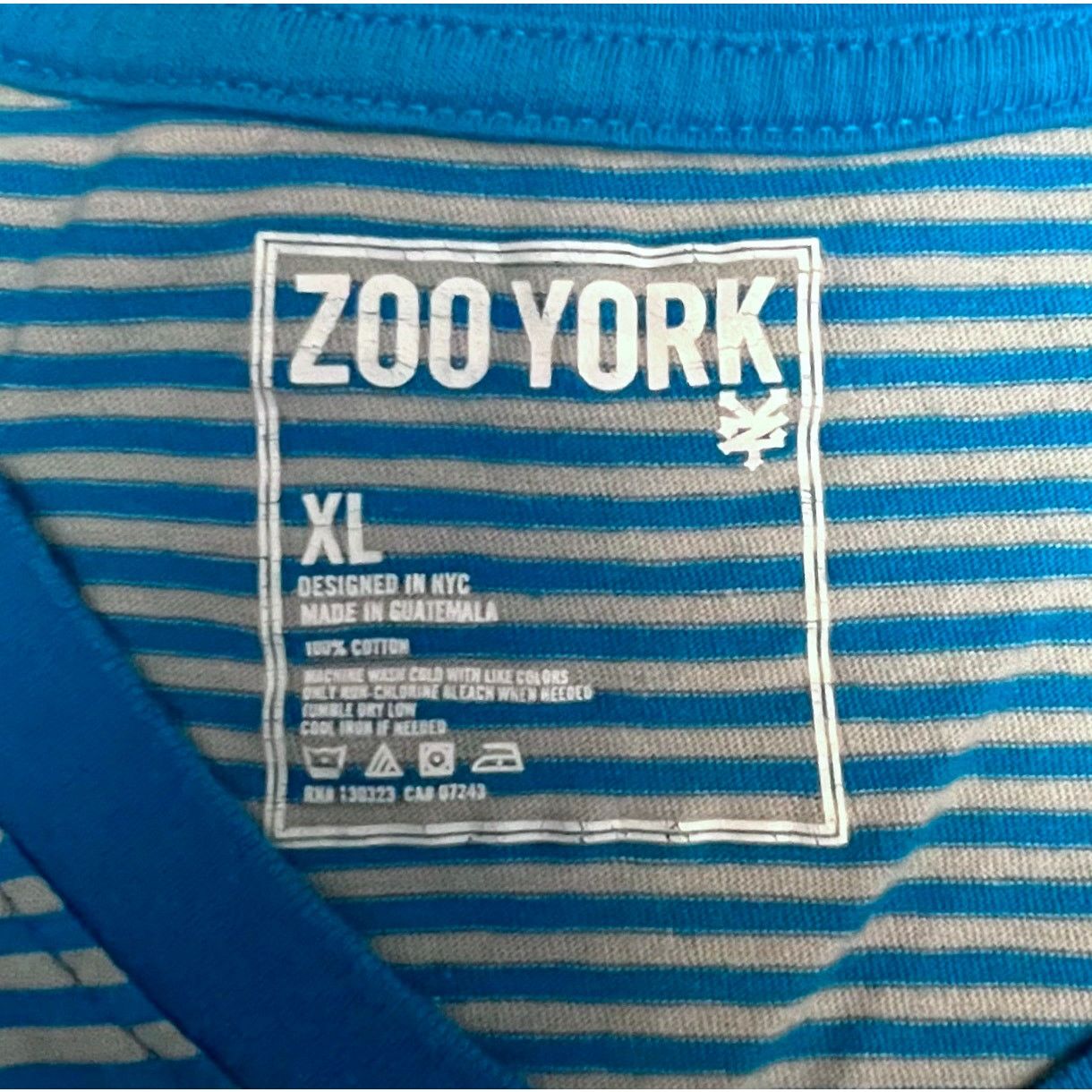 Zoo York Zoo York Men’s XL Striped T-Shirt Blue White Vneck Tee Size US XL / EU 56 / 4 - 3 Thumbnail