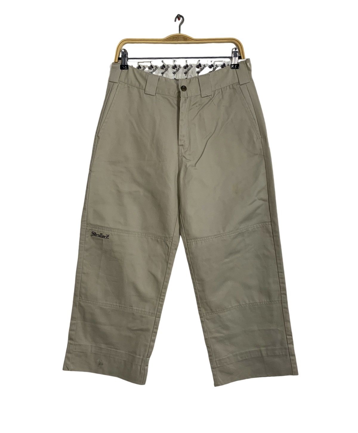Japanese Brand Stroller Z Los Angeles Tan Suede Khakis Baggy Double Knee Size US 31 - 2 Thumbnail