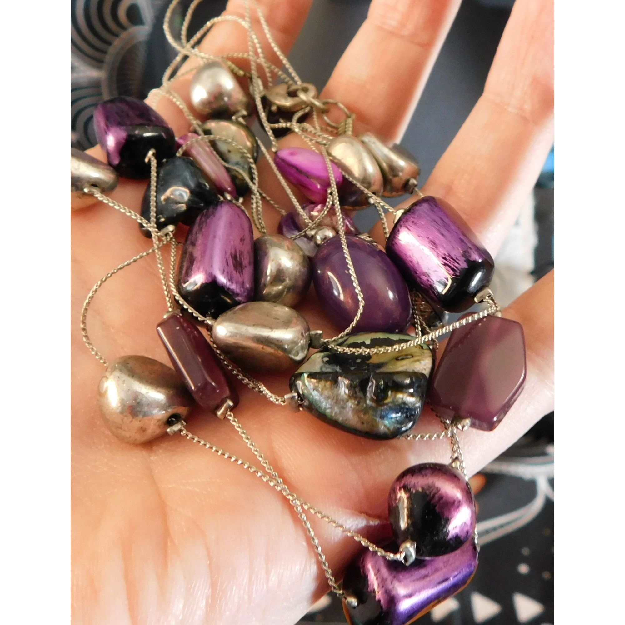 Other Elegant Layered Purple And Silver Tone Station Necklace Size ONE SIZE - 5 Thumbnail