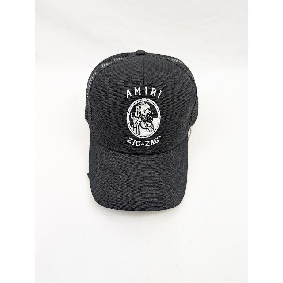 Amiri o1rshd1 Q:5 / Size: OS / Zig Zag Trucker Hat / Cap in Black Size ONE SIZE - 1 Thumbnail