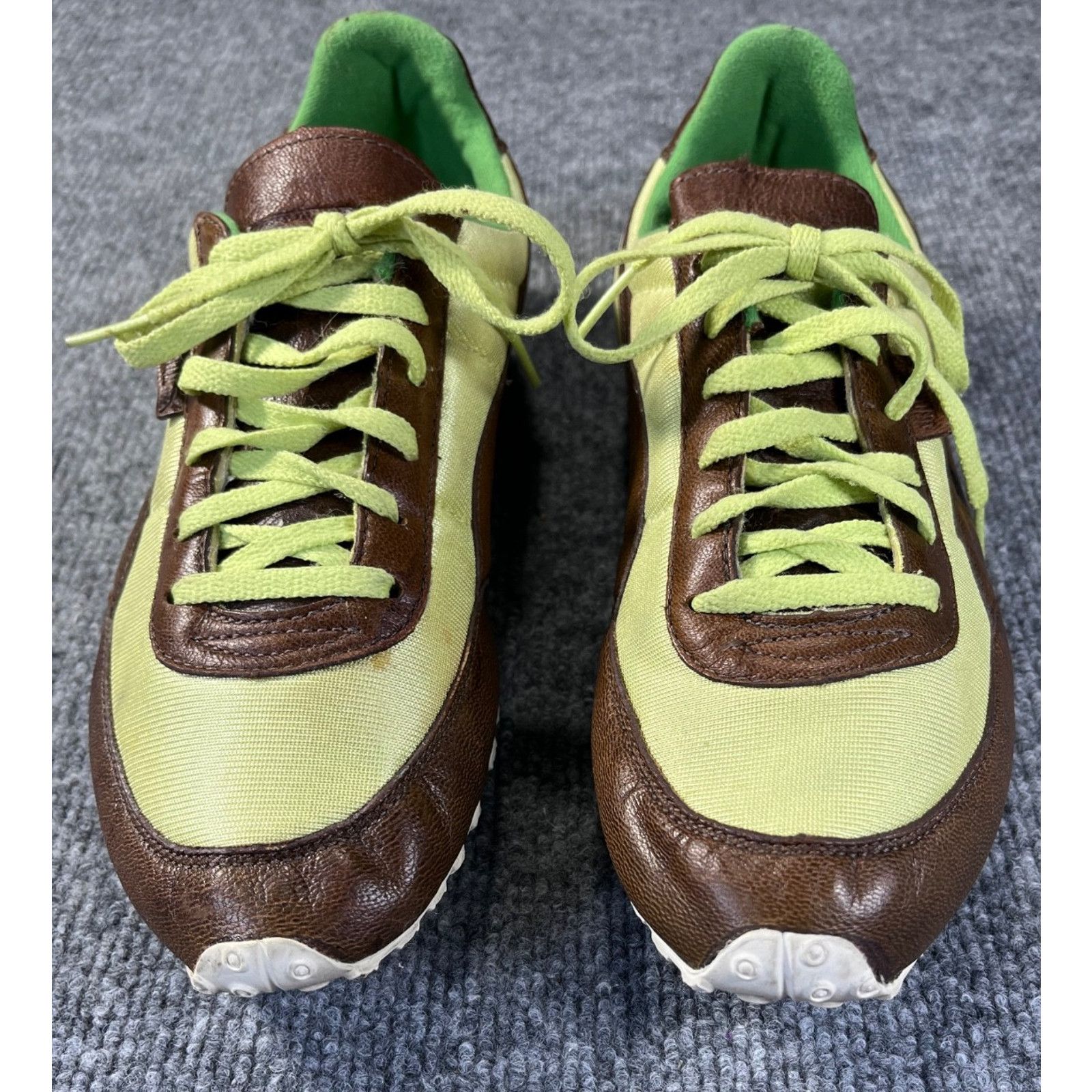 Puma Unique! VTG Puma Womens Shoes Lime Green / Brown Leather 9.5 Size US 9.5 / IT 39.5 - 4 Thumbnail