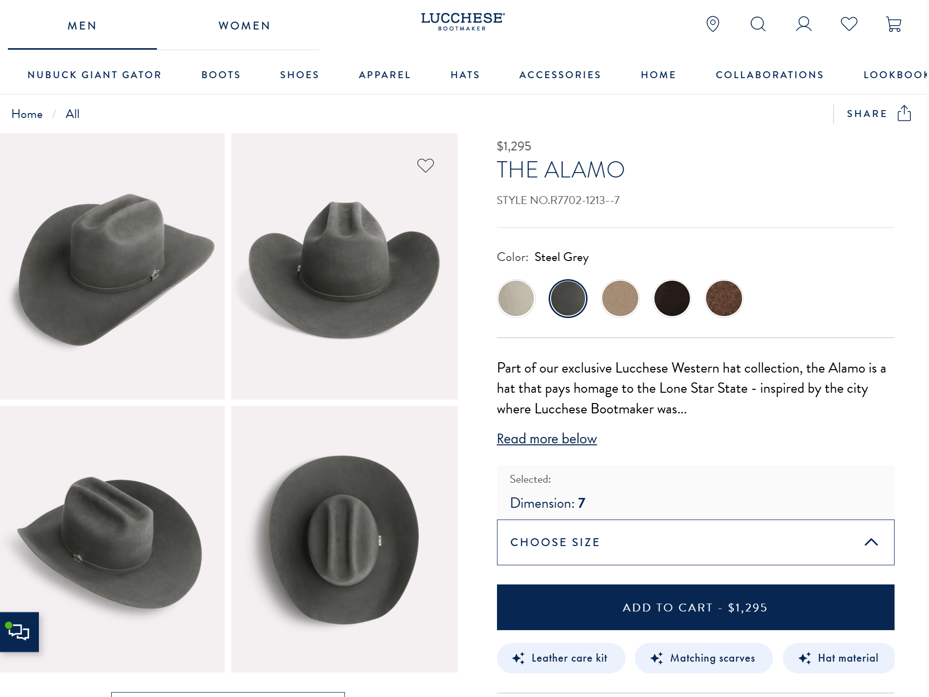 Lucchese Lucchese "The Alamo" Cowboy Hat - Size 7 Size ONE SIZE - 5 Thumbnail