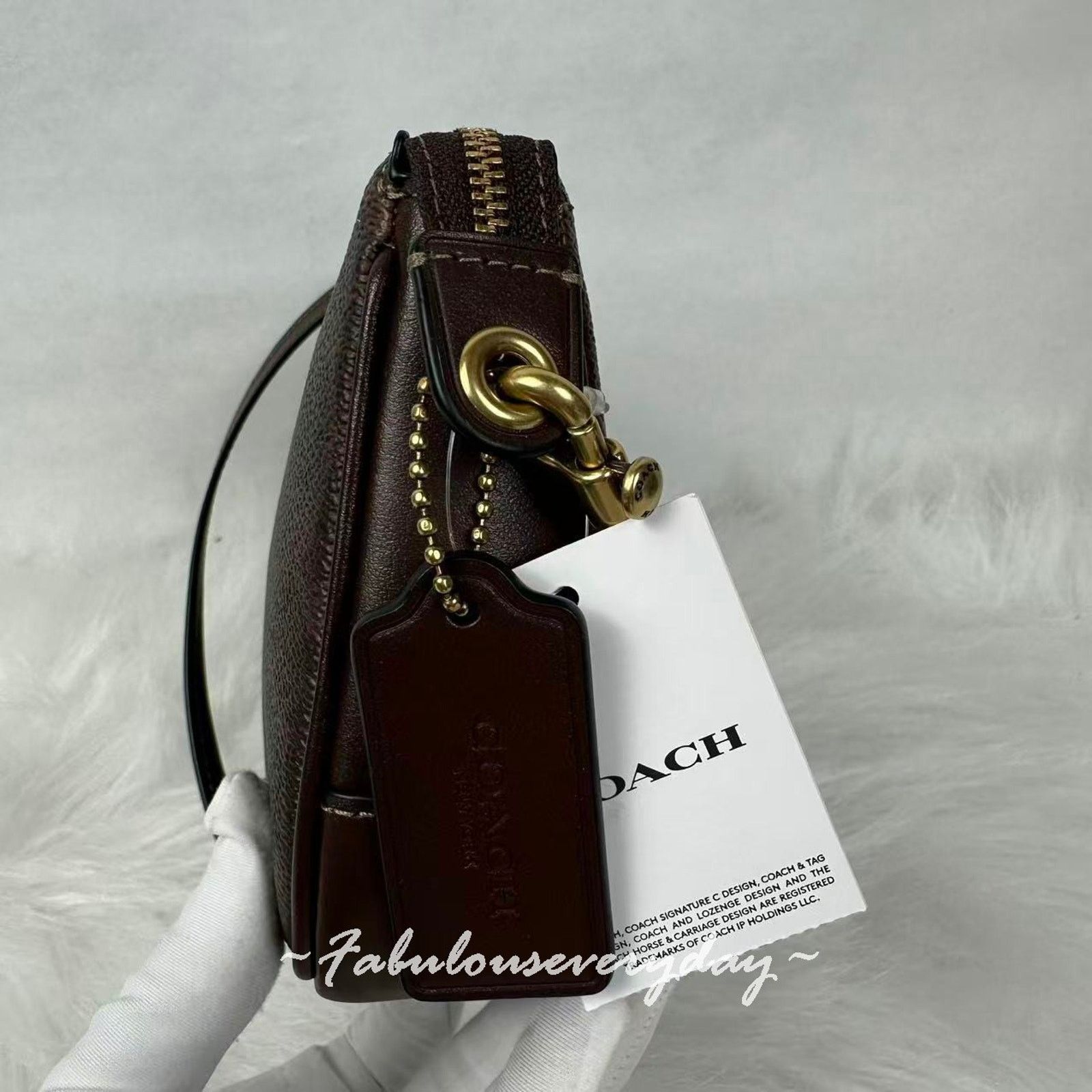 Coach Coach Plaza Bag Wristlet Canvas/Brass/Maple Gift Box Size ONE SIZE - 3 Thumbnail