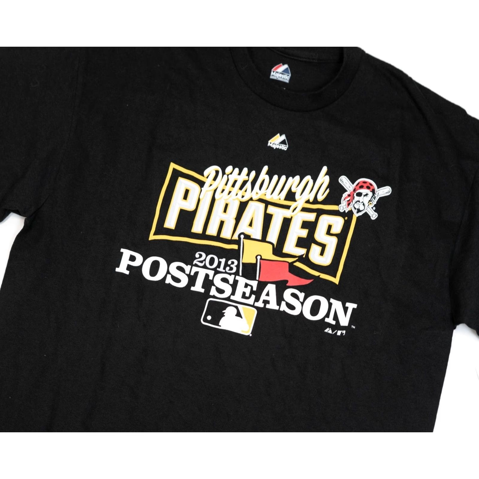 MLB VINTAGE Majestic MLB Pittsburgh Pirates T-Shirt Men XL NWT NWT 2013 Post Season Black Crew Neck Short Sleeve Pirates Logo MLB Sports Size US XL / EU 56 / 4 - 2 Thumbnail