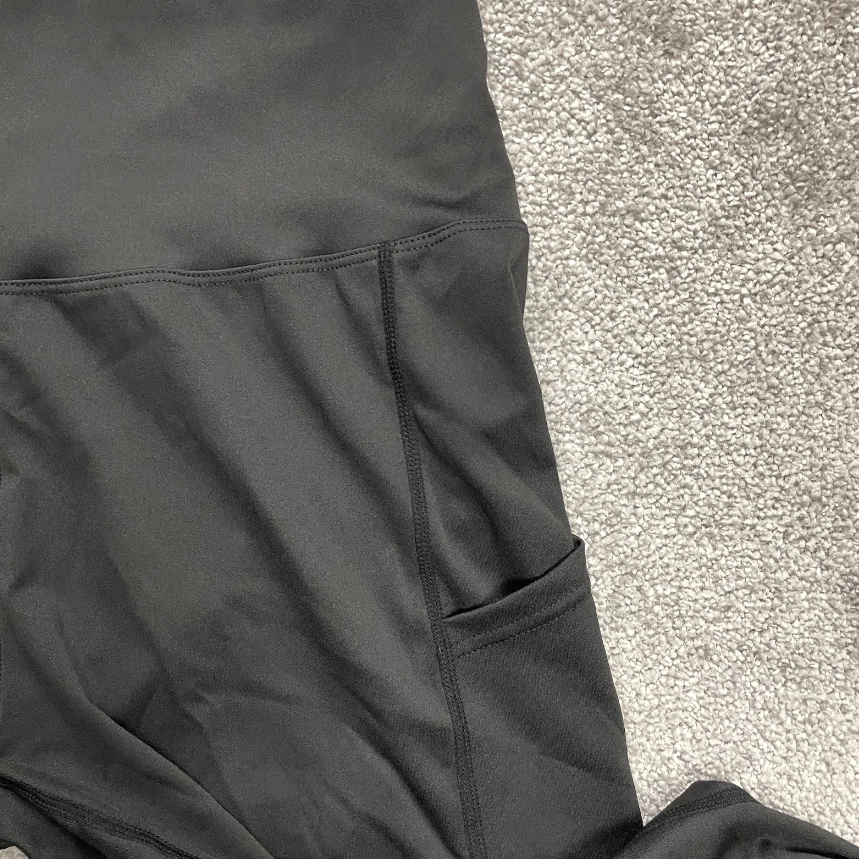 Vintage Unbranded Compression Leggings Women Large Black High Rise Pocket Active 28x25.5 Size 36" / US 14 / IT 50 - 4 Thumbnail
