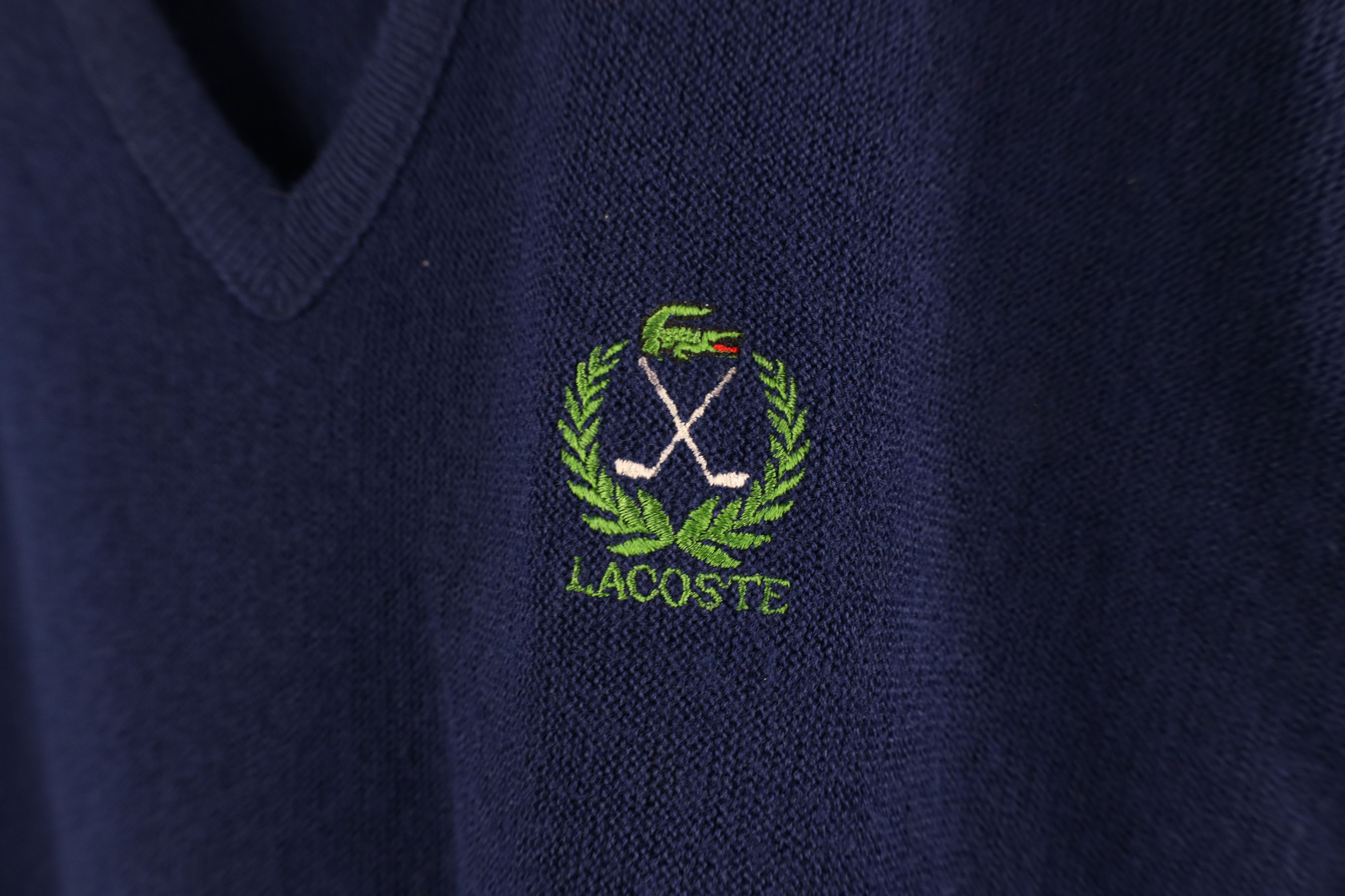 Vintage 80s Izod Lacoste Croc Logo Golf Knit Sweater USA