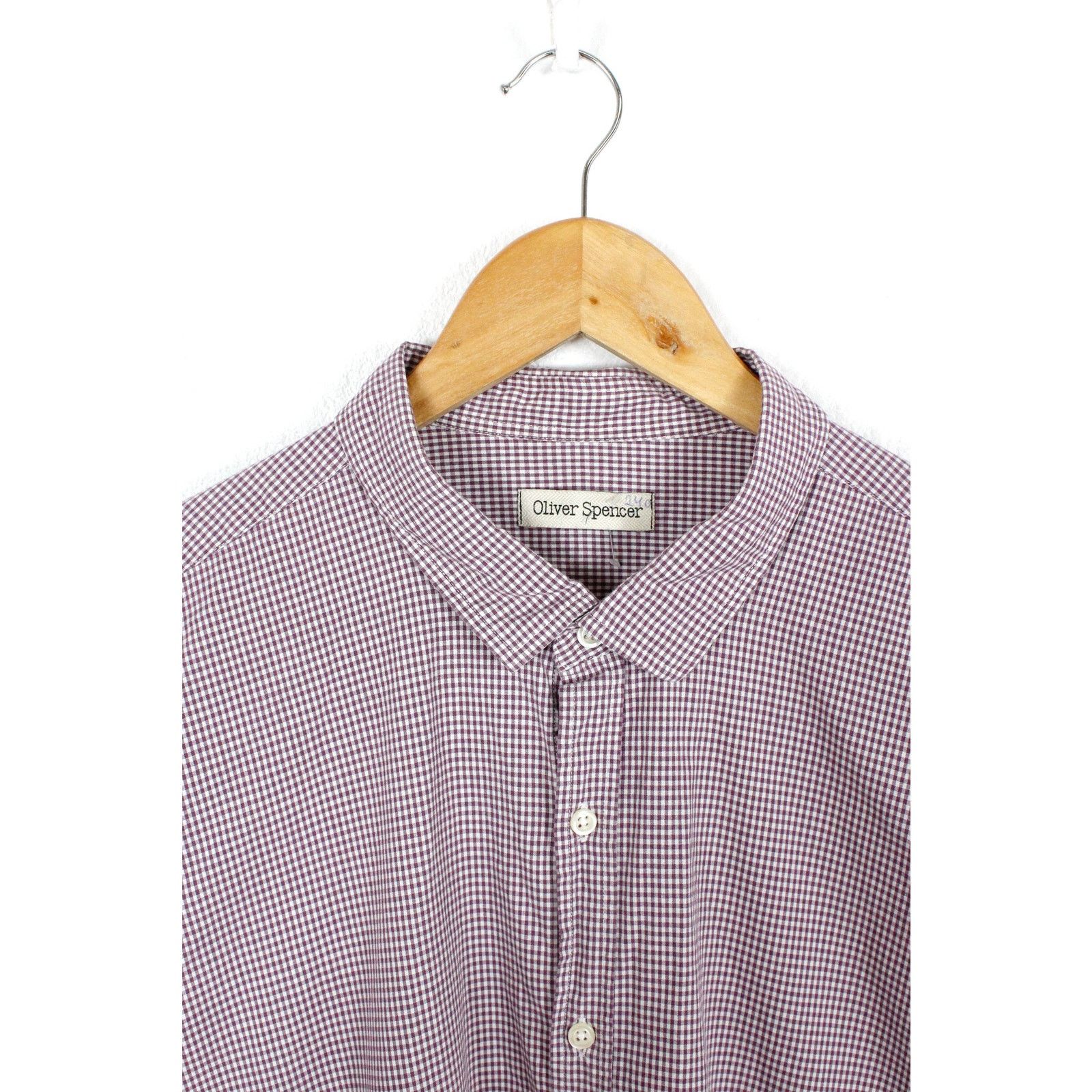 Oliver Spencer Oliver Spencer Burgundy Check Heritage Shirt Size US XL / EU 56 / 4 - 2 Thumbnail
