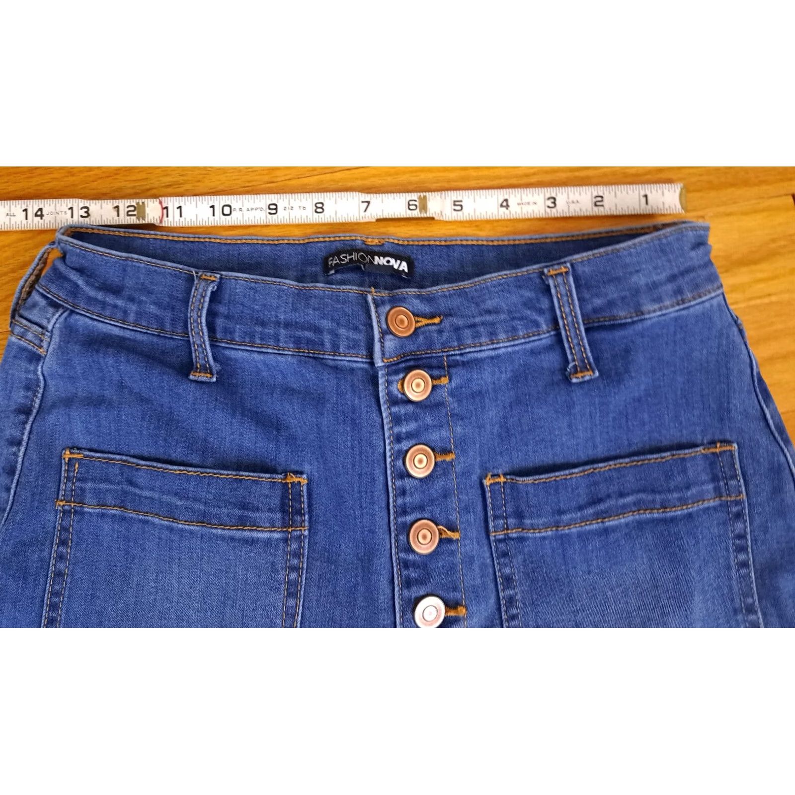 Fashion Nova Fashion Nova Metal Button Fly Women Jeans Size 11/30 Blue Denim Medium Size 32" / US 10 / IT 46 - 3 Thumbnail