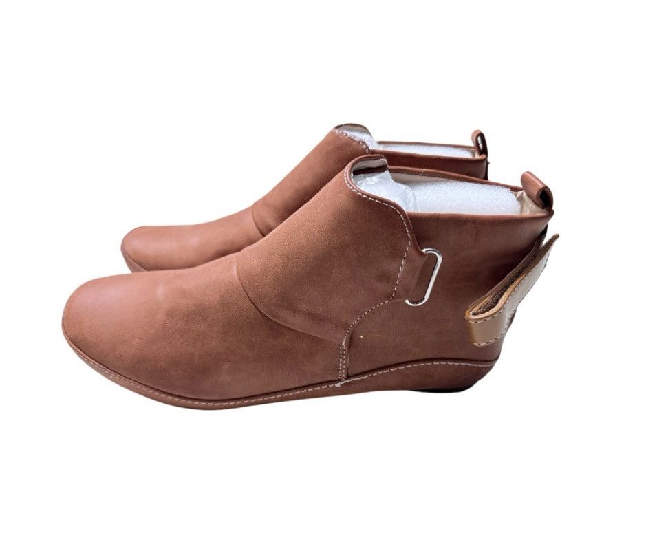Other NWT Brown Faux Leather Ankle Wedge Boots EU 38 (US 7.5–8) Size US 7.5 / IT 37.5 - 4 Thumbnail