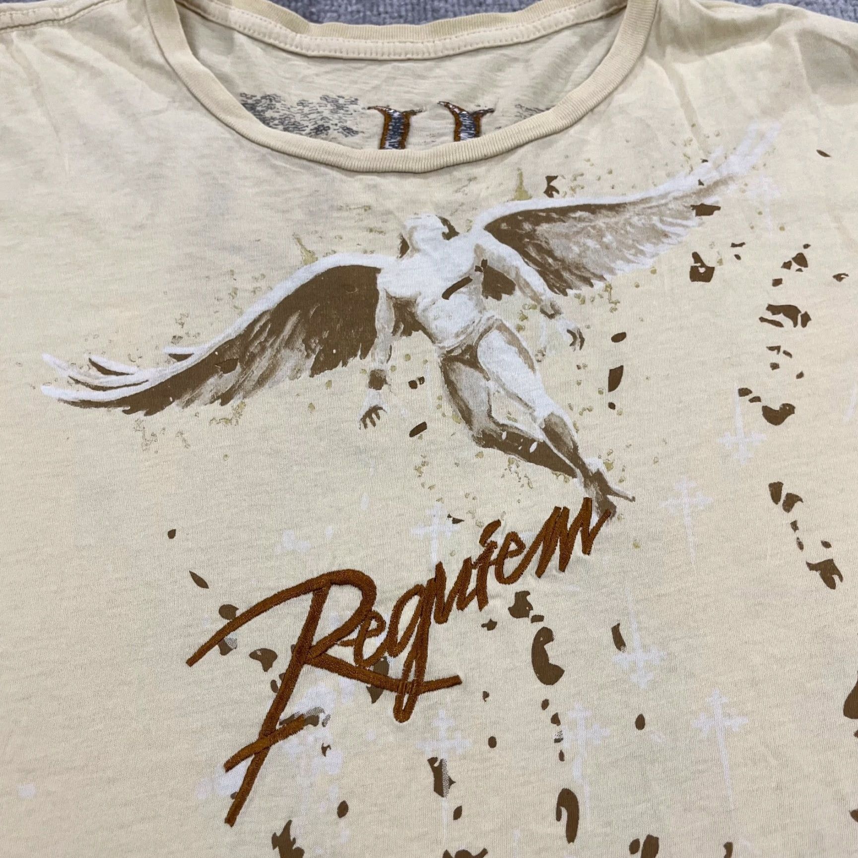 Pelle Pelle PELLE PELLE Shirt Mens XL Cream Tan Graphic Print Logo Hip Hop Streetwear Classic Fall Spring Summer Winter Hip Hop Mens XL Brand Pelle Pelle Size US XL / EU 56 / 4 - 3 Thumbnail