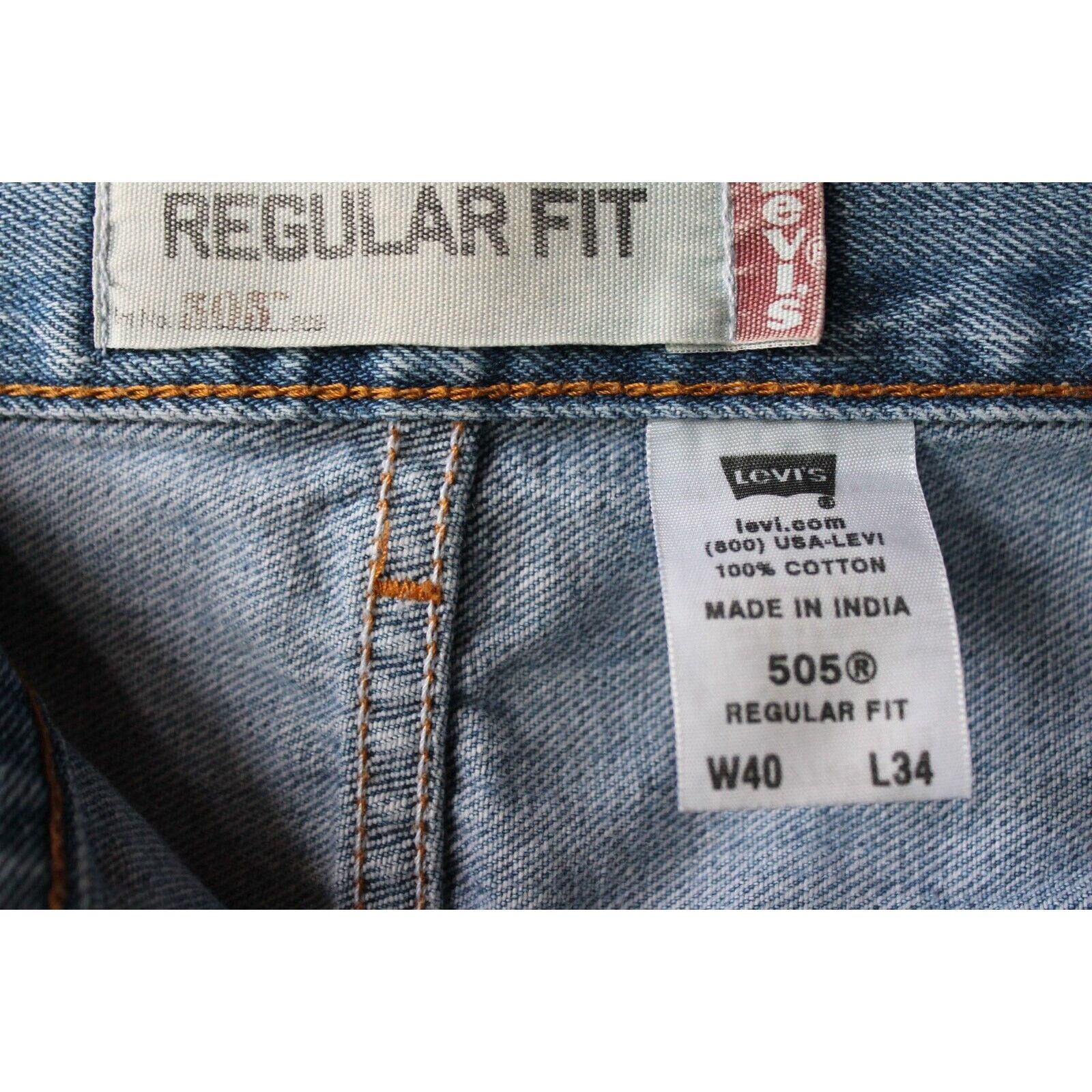 Levi's LEVIS 505 Jeans 40x34 Regular Fit Medium Blue Wash *VINTAGE Size US 40 / EU 56 - 3 Thumbnail