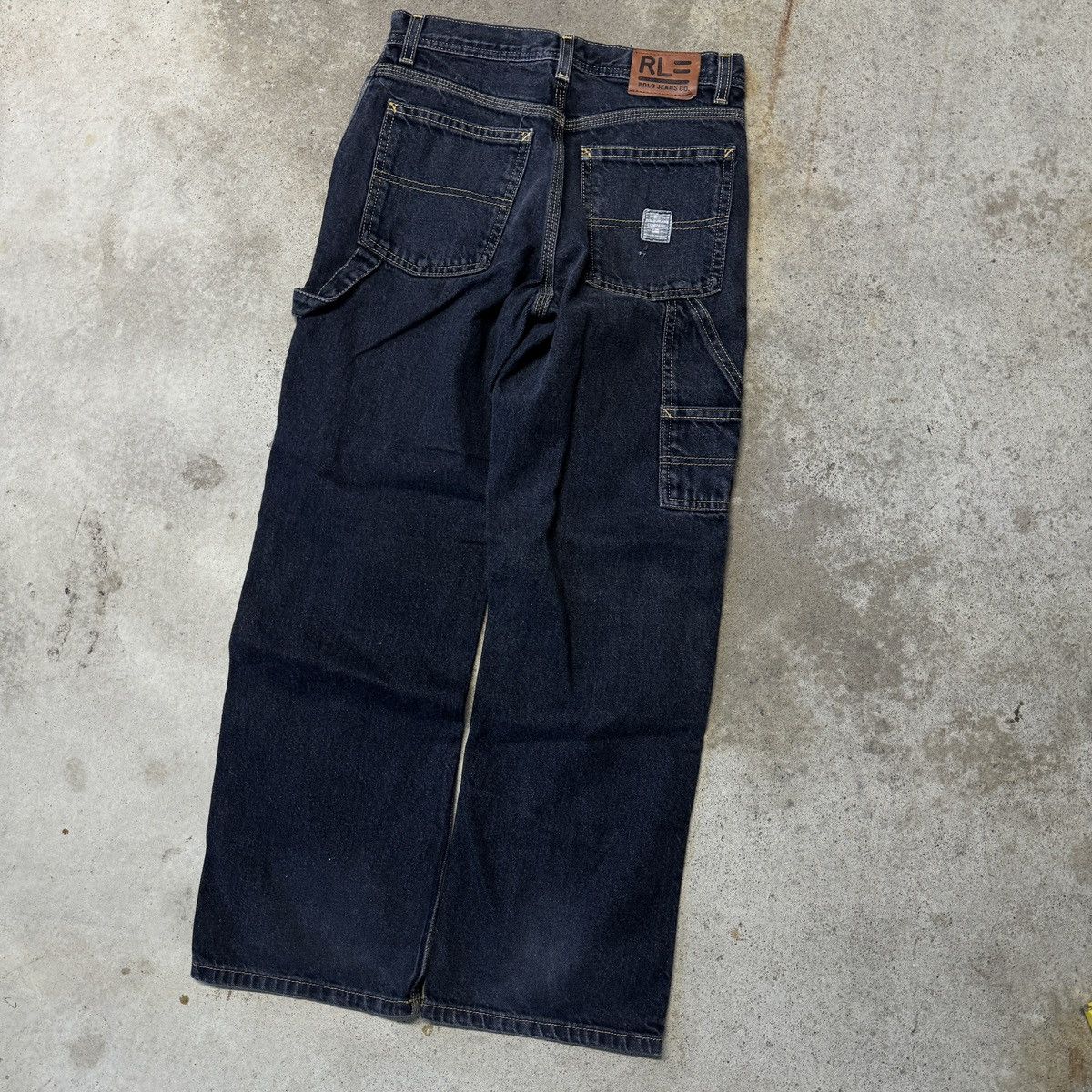 Polo Ralph Lauren Vintage Polo Ralph Lauren Faded Black Carpenter Work Jeans Size US 27 - 7 Thumbnail