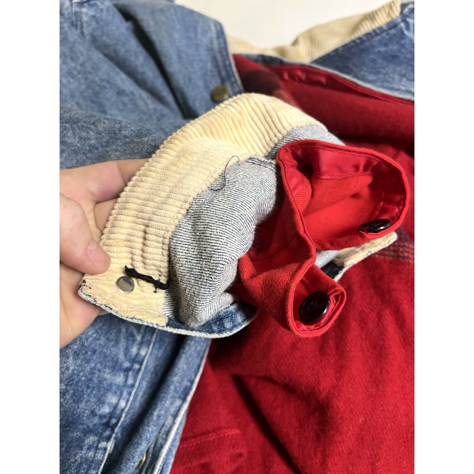 Vintage VINTAGE L.L. Bean Jacket Denim Chore Barn Coat Wool Lined 5 Front Pockets XL Men Blue Size US 36 / EU 52 - 6 Thumbnail