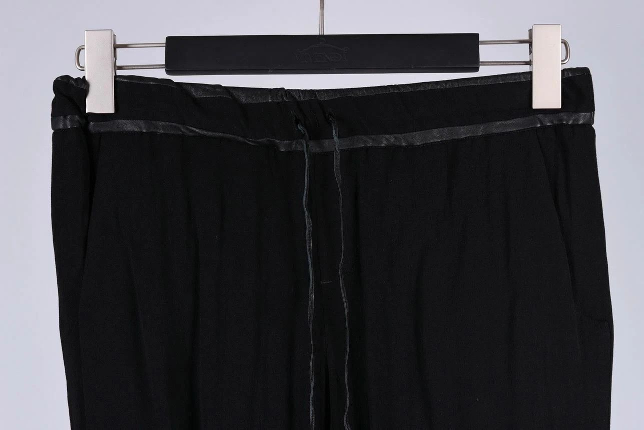 Helmut Lang Women's Helmut Lang Black Drawstring Ankle Zip Pants Size M Size 28" / US 6 / IT 42 - 2 Thumbnail
