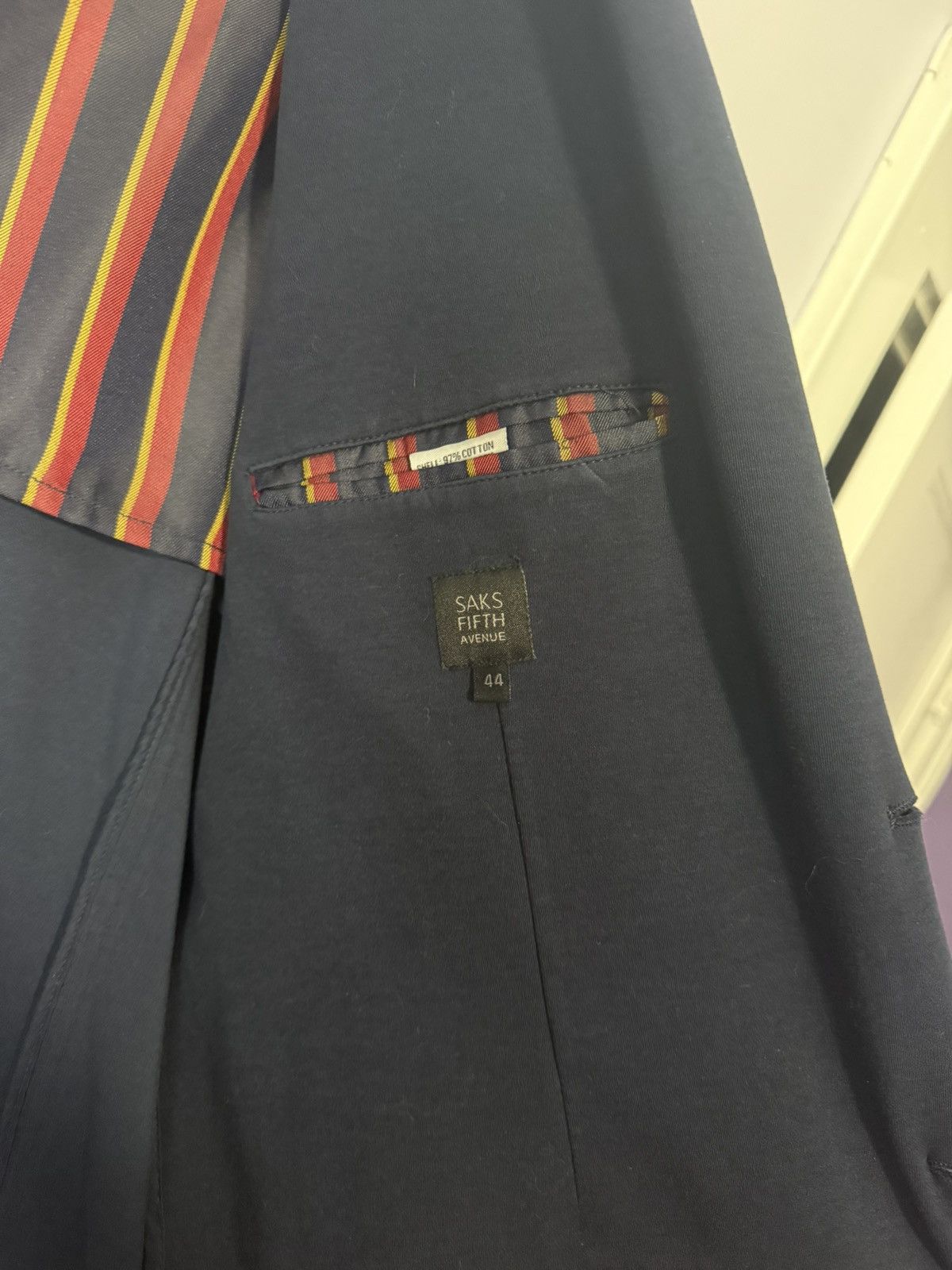 Saks Fifth Avenue Vintage Handmade Blazer Unique Blue Size 44 Japanese Style Size 44R - 3 Thumbnail