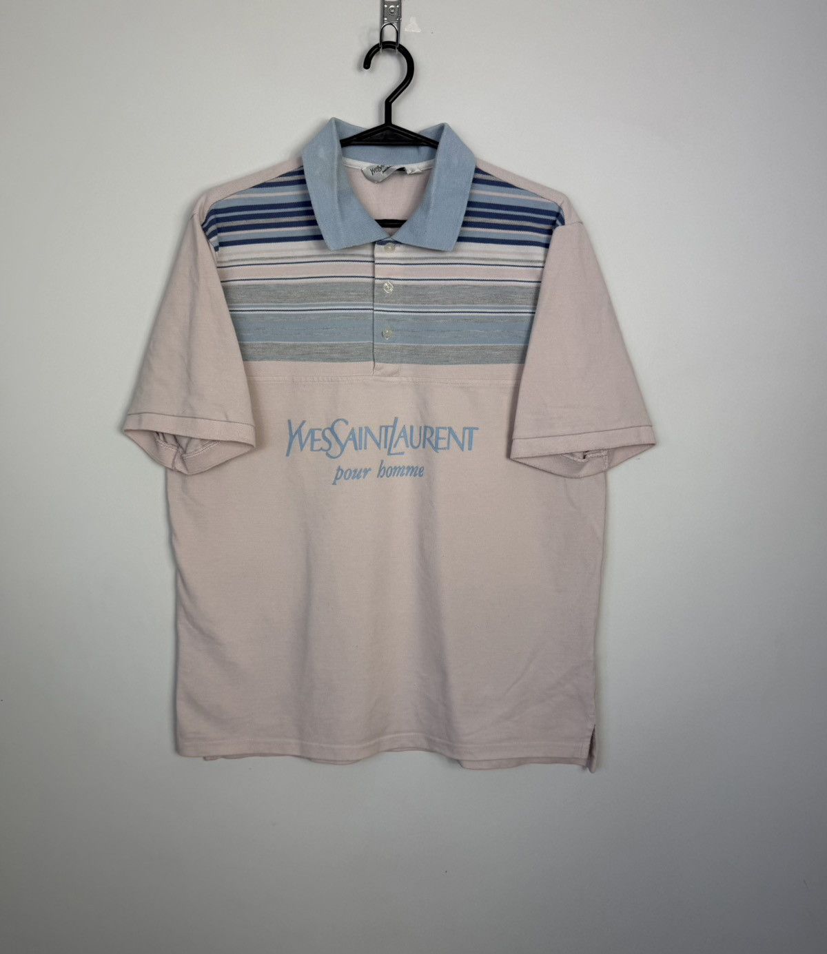 Yves Saint Laurent Yves Saint Laurent Big Logo Polo Shirt Size US L / EU 52-54 / 3 - 1 Thumbnail