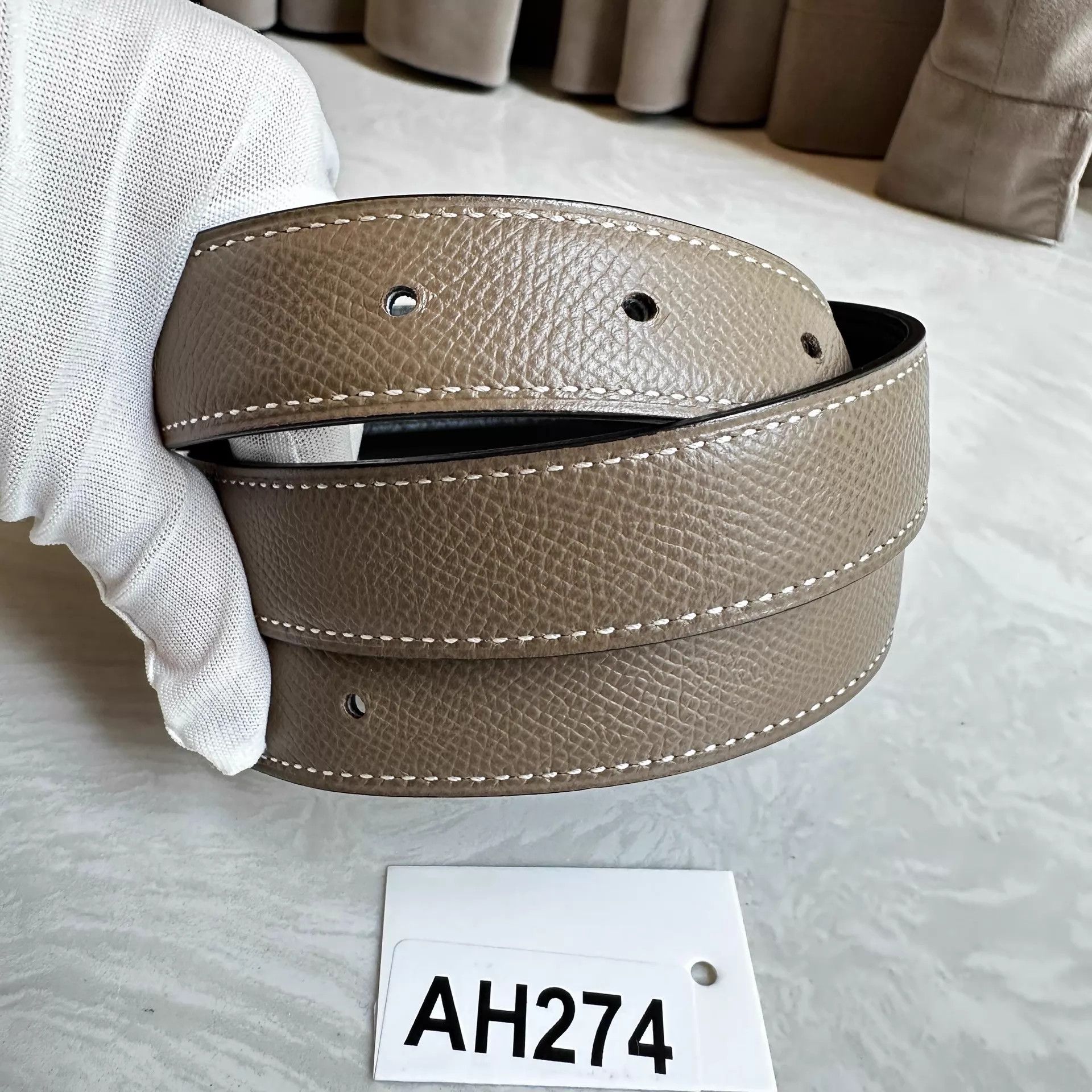 Hermes Men's Hermès U Stamp Belt 70 Custom Buckle AH274 Size ONE SIZE - 5 Thumbnail