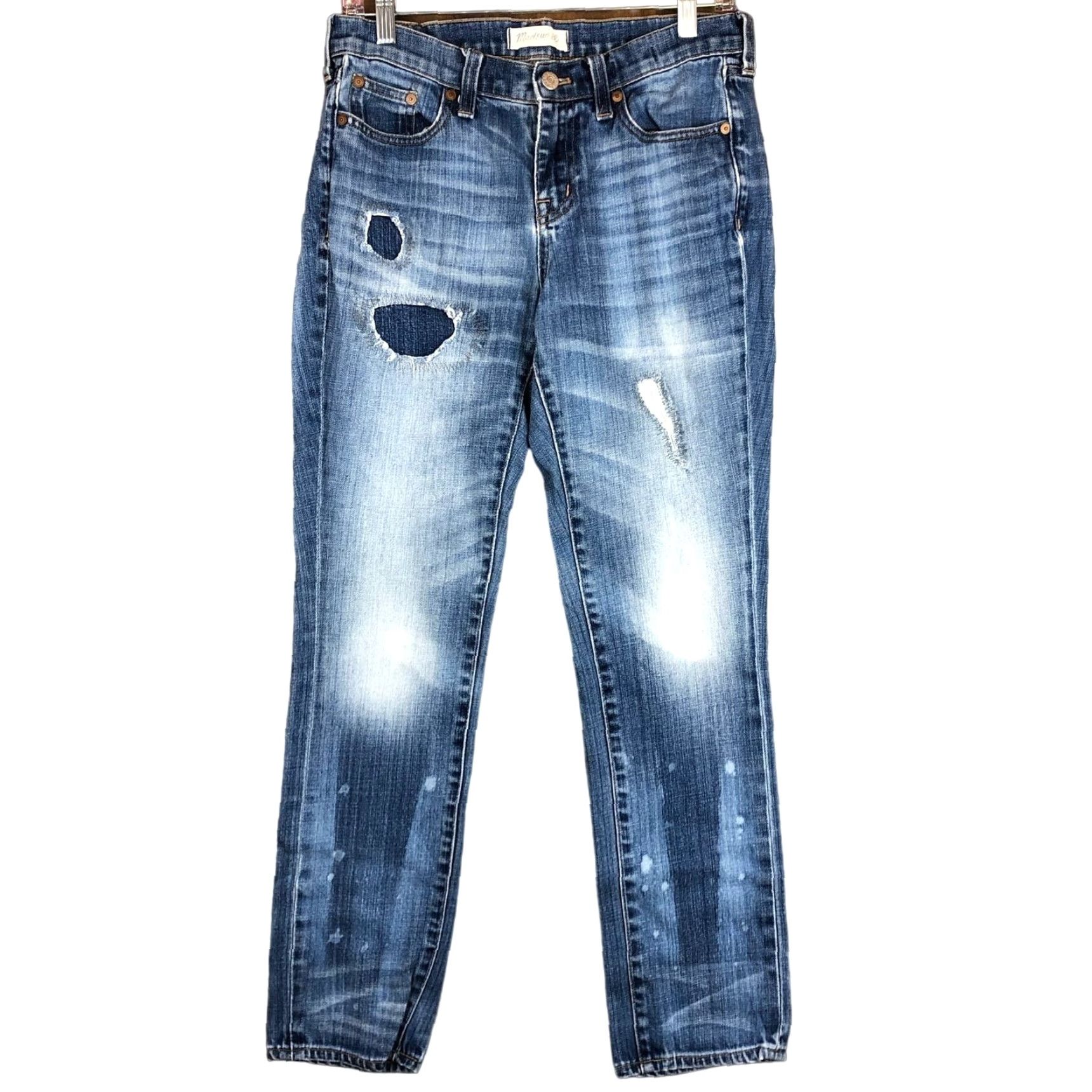Madewell Madewell Jeans Blue Distressed Stretch Boyjean 26 Women's Regular Denim Mid Rise 28in Inseam 5-Pocket Size 26 Size 26" / US 2 / IT 38 - 2 Thumbnail