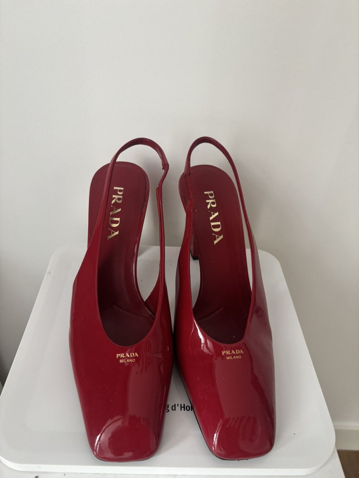 Prada Prada Red Patent Leather Slingback Pumps 36.5 Size US 6.5 / IT 36.5 - 1 Thumbnail