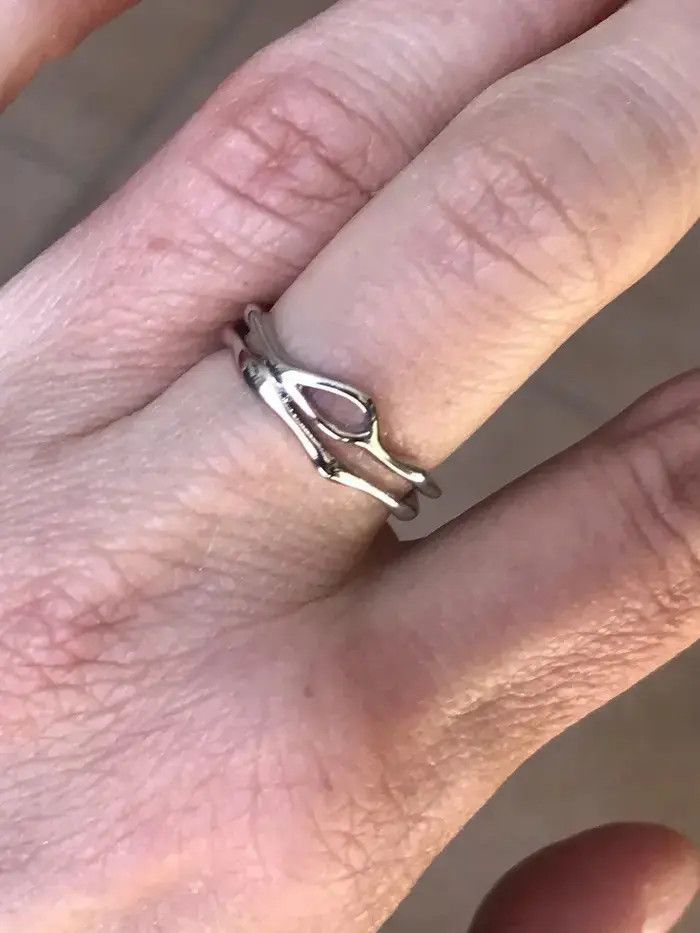 Jewelry Hollow Double Line Ring Size ONE SIZE - 3 Thumbnail
