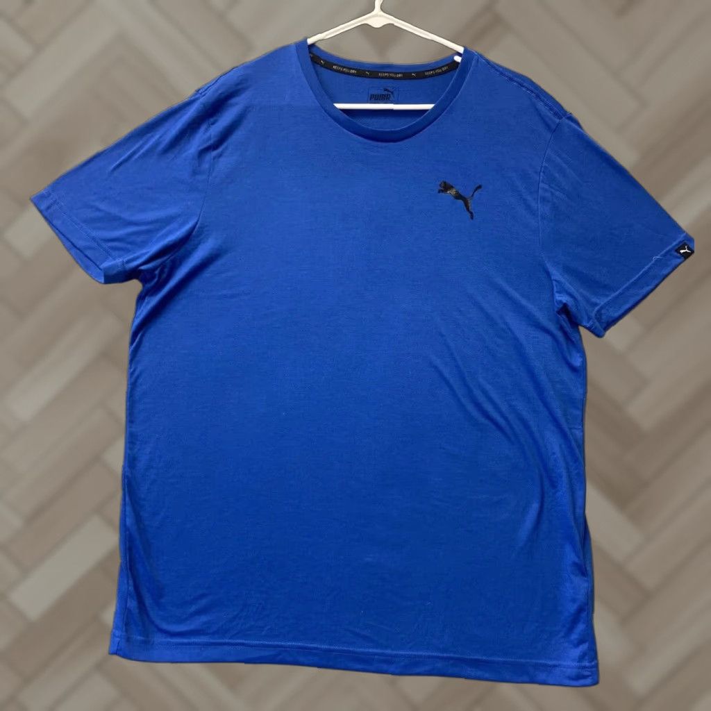 Puma PUMA T-Shirt Men Extra Large Blue Logo Short Sleeve Casual All Seasons Knit 2010s Size US XL / EU 56 / 4 - 1 Thumbnail