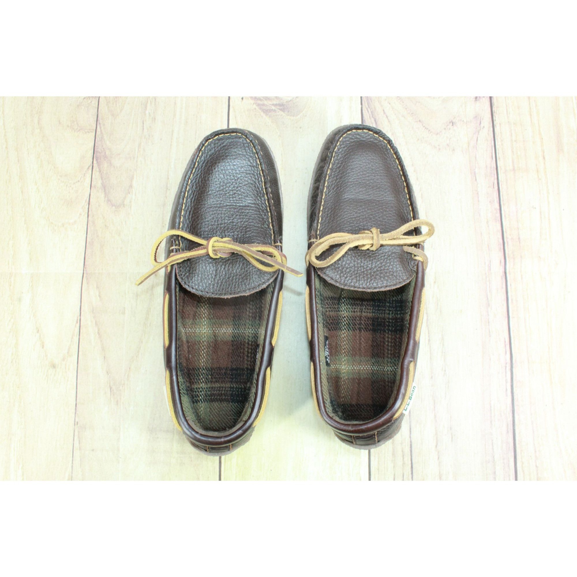 L.L. Bean L.L.Bean Brown Leather Flannel Slippers Men’s 8M Size US 8 / EU 41 - 7 Thumbnail