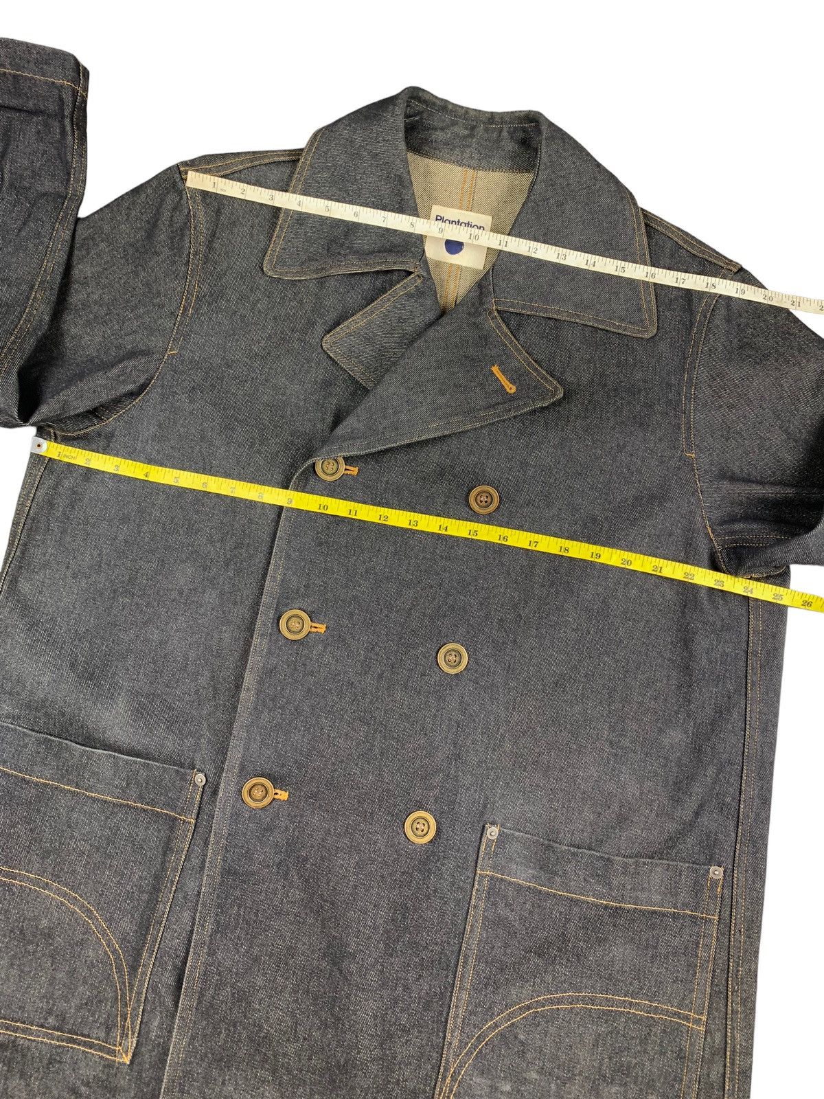 Issey Miyake Plantation by Issey Miyake Denim Overcoat Jacket Size US L / EU 52-54 / 3 - 8 Thumbnail