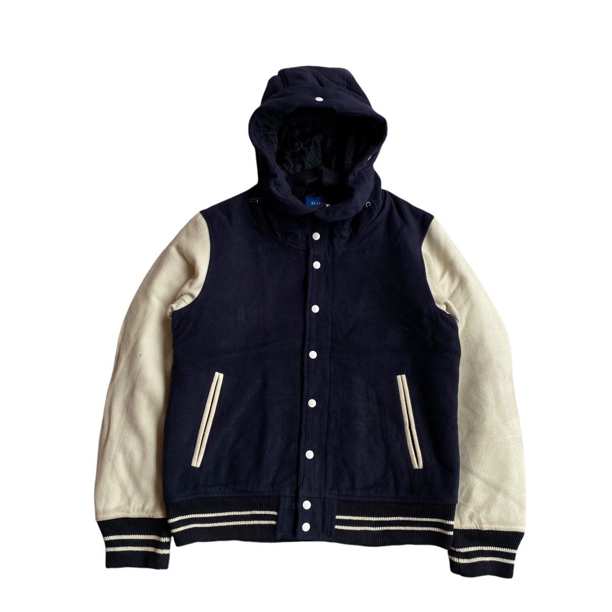 Beams Varsity Wool Hooded Jacket