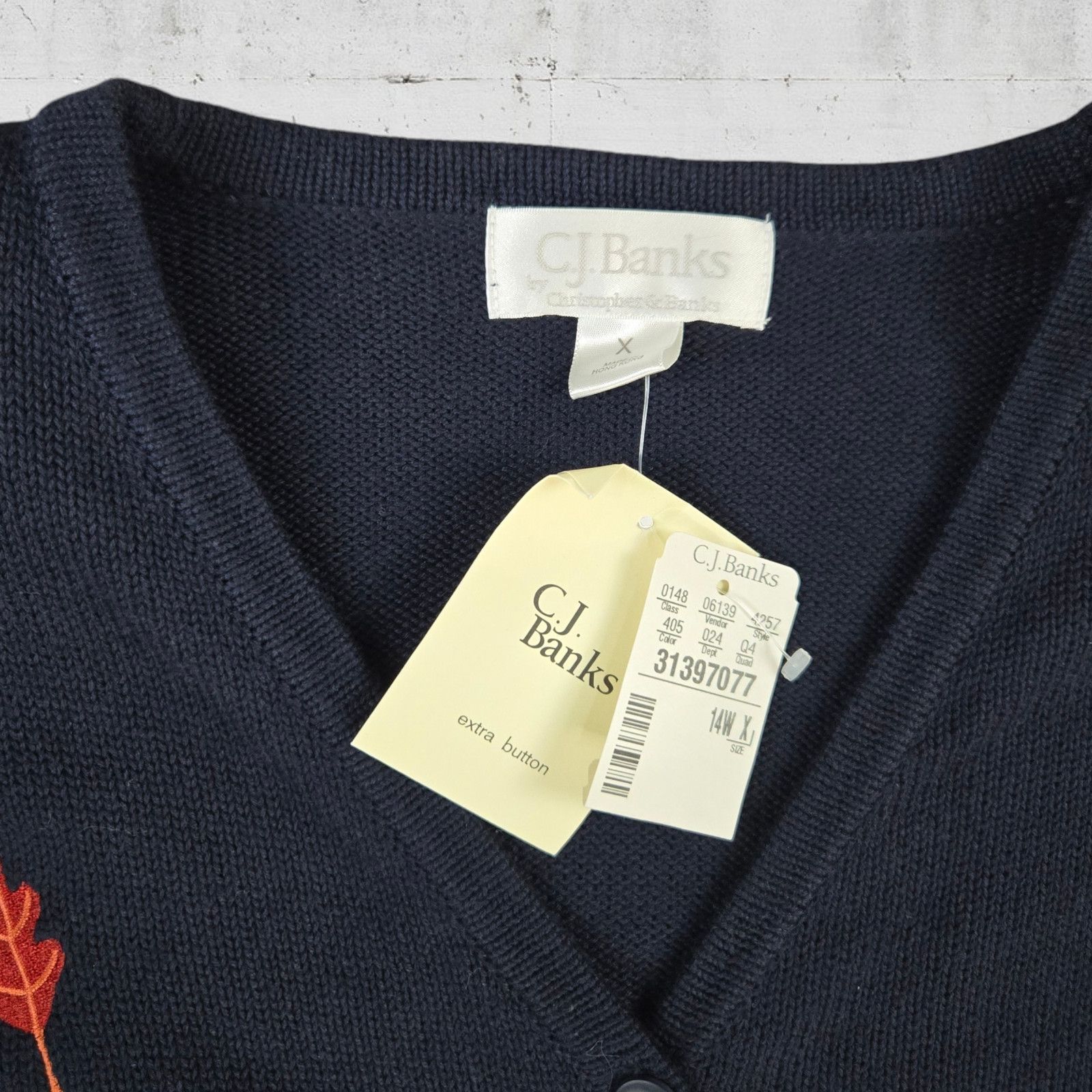 Vintage Y2K Navy Cardinal Fall Embroidered Cardigan Size 14 Size XL / US 12-14 / IT 48-50 - 4 Thumbnail