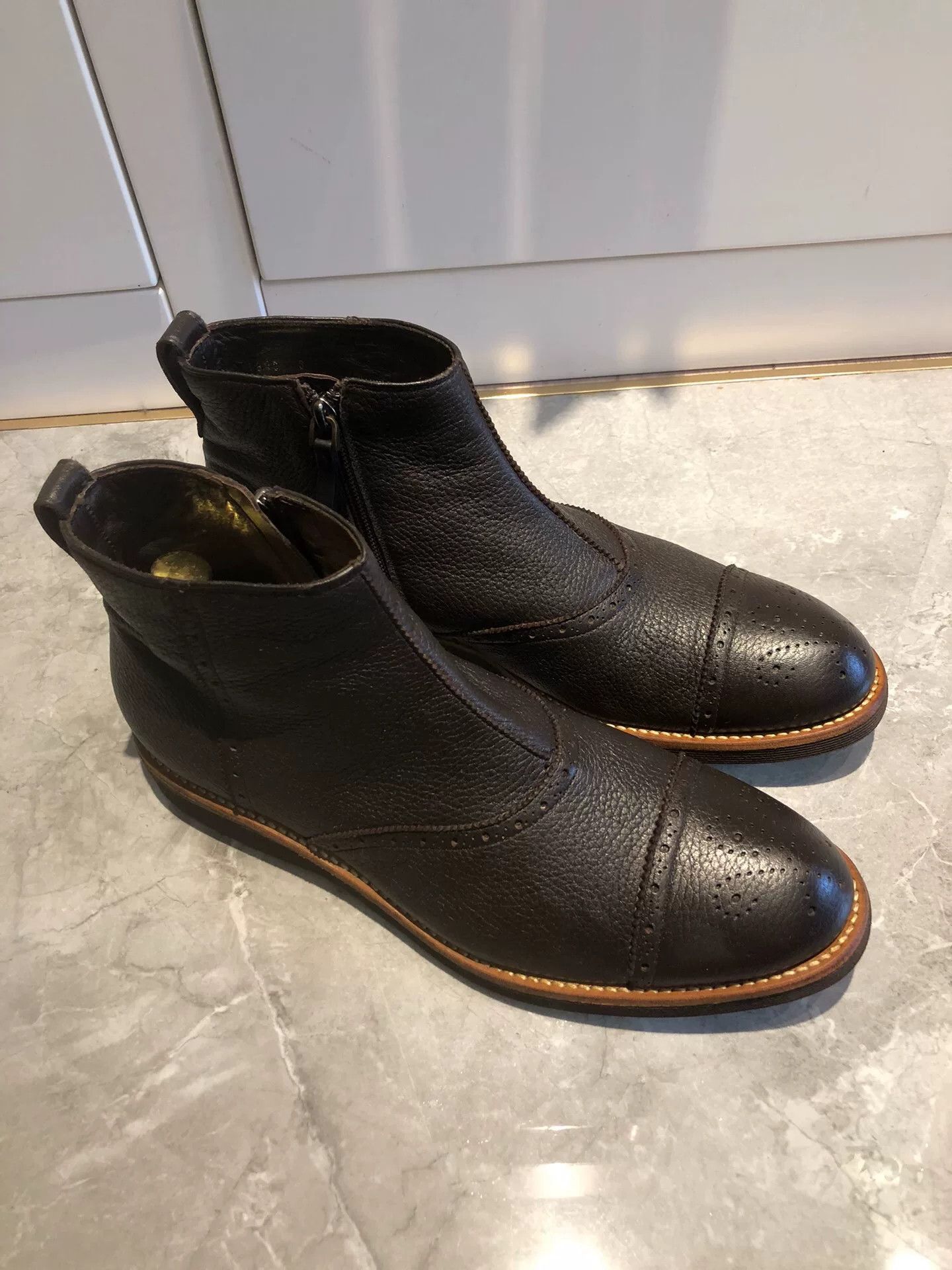 Sergio Rossi Sergio Rossi Men's Mid-Top Leather Boots Size US 10 / EU 43 - 1 Thumbnail