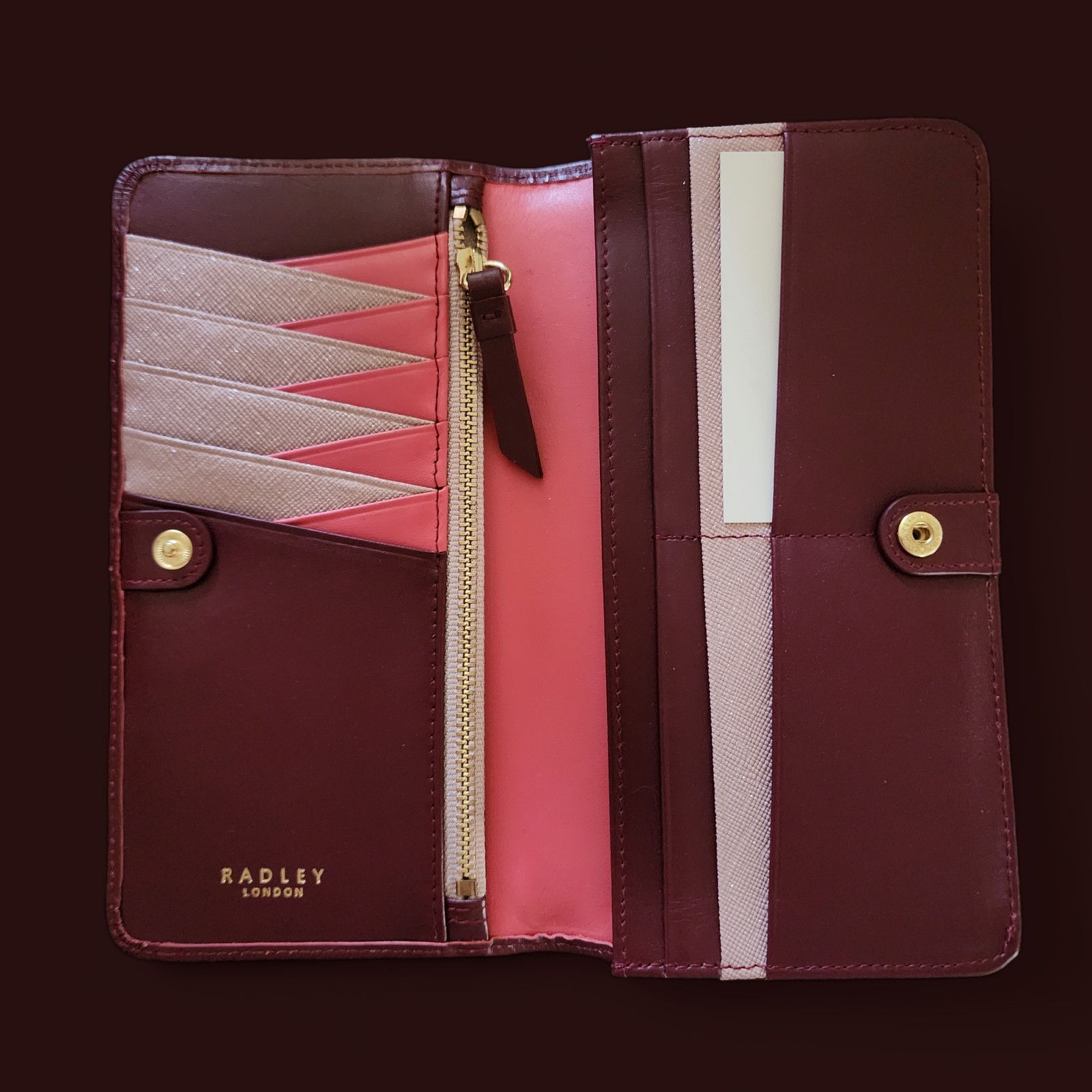 Unknown London Radley London LUXURY brand burgandy leather bi-fold wallet Size ONE SIZE - 3 Thumbnail