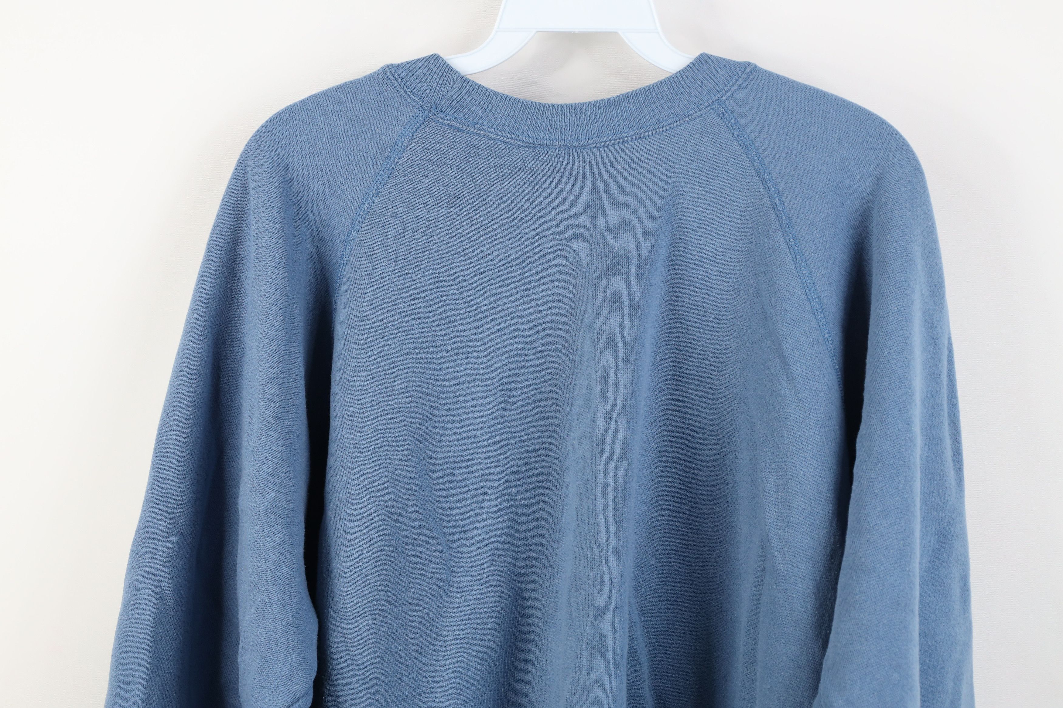 Vintage Vintage 90s Streetwear Blank Crewneck Sweatshirt Blue USA Size XL / US 12-14 / IT 48-50 - 10 Thumbnail